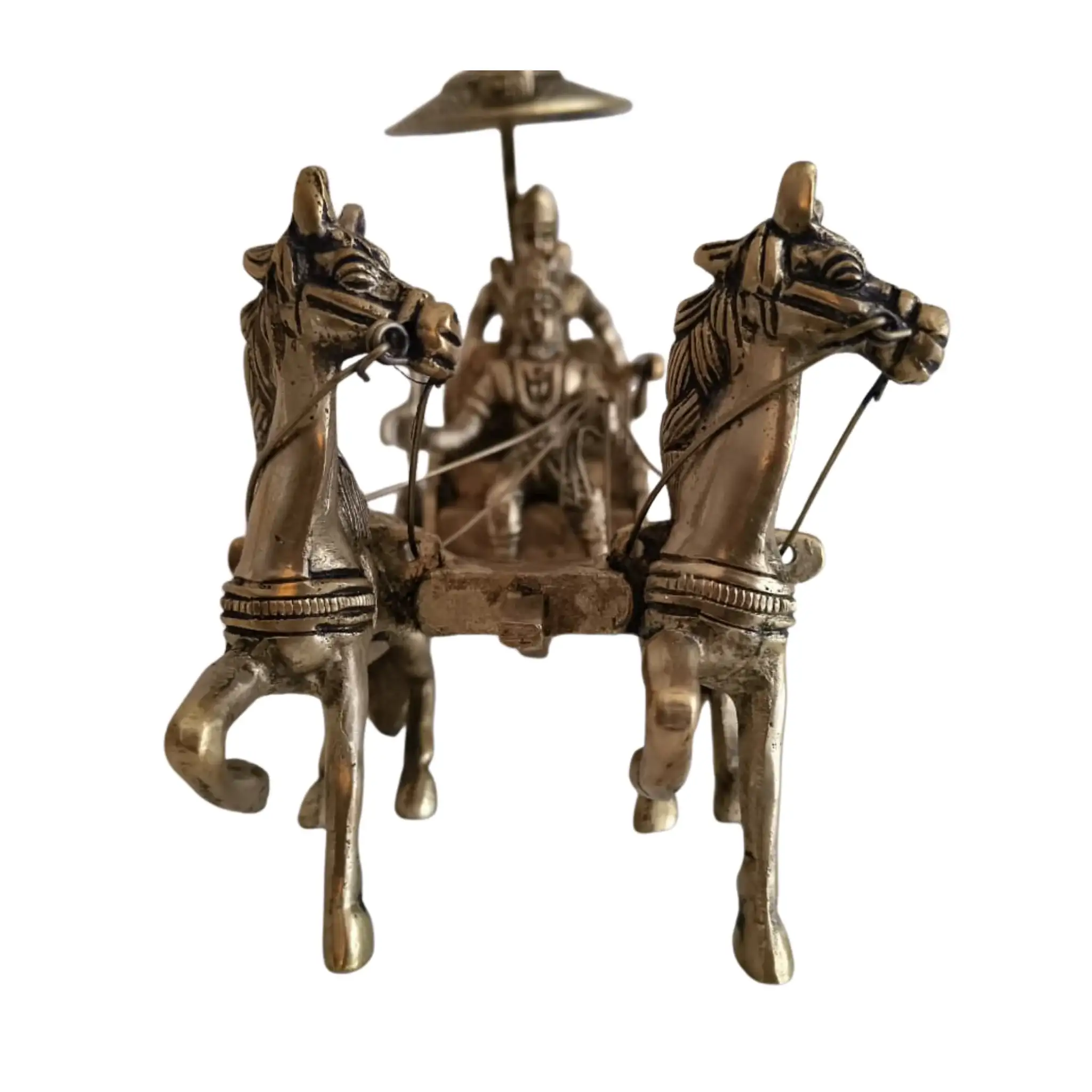 Lord Krishna and Arjuna Chariot Idols - Image 9