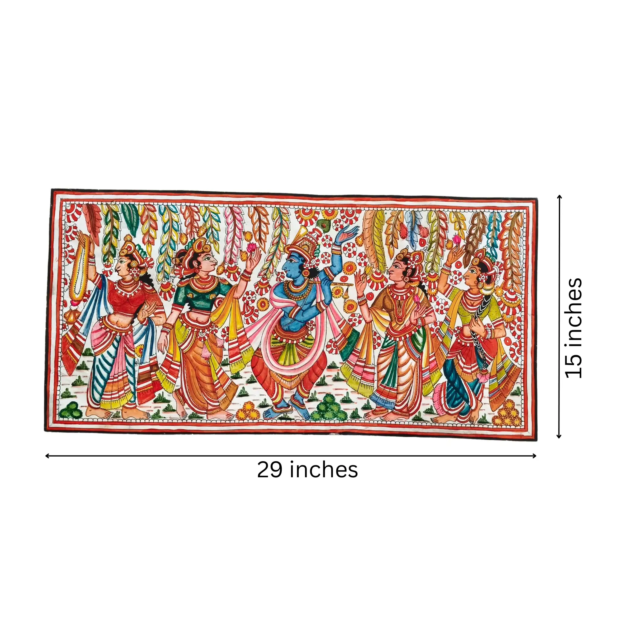 The Enchanting Dance of Krishna Leather Art - Image 3