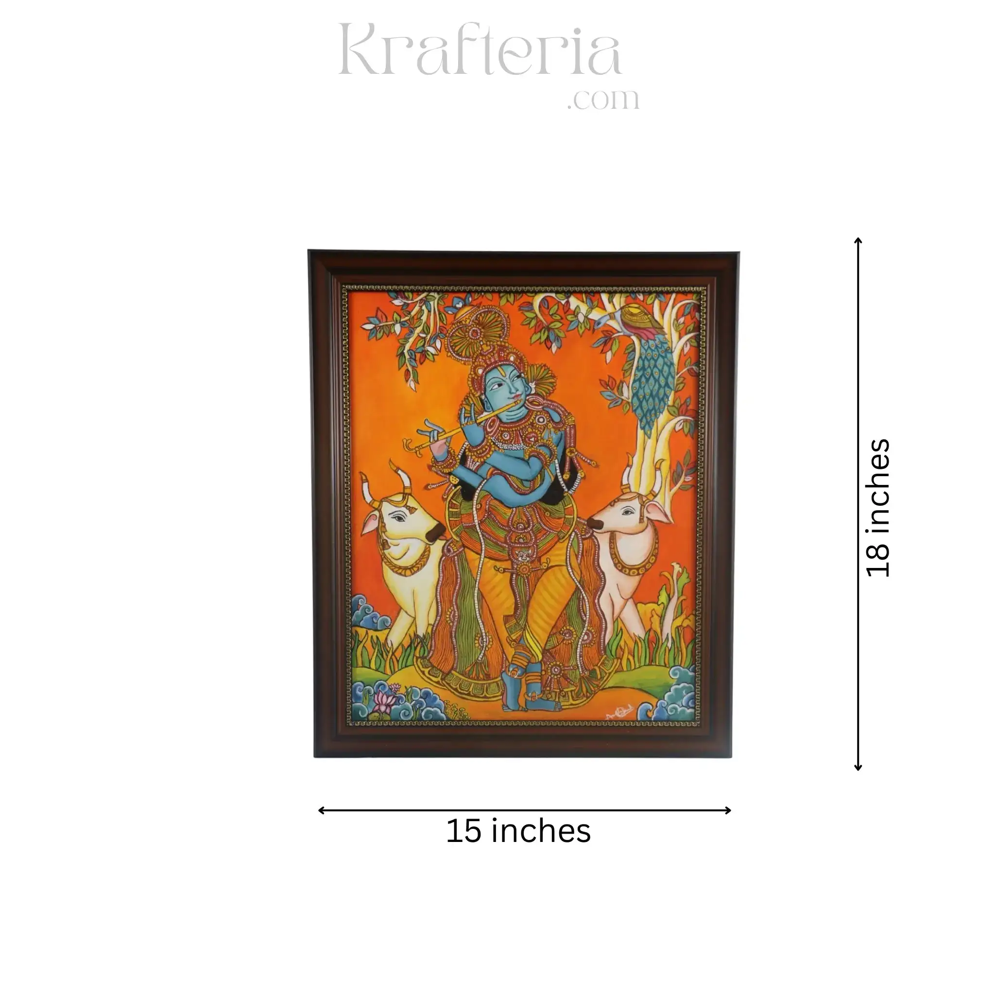 Nanda Gopala – Krishna in Vrindavan Pastures Frame - Image 4