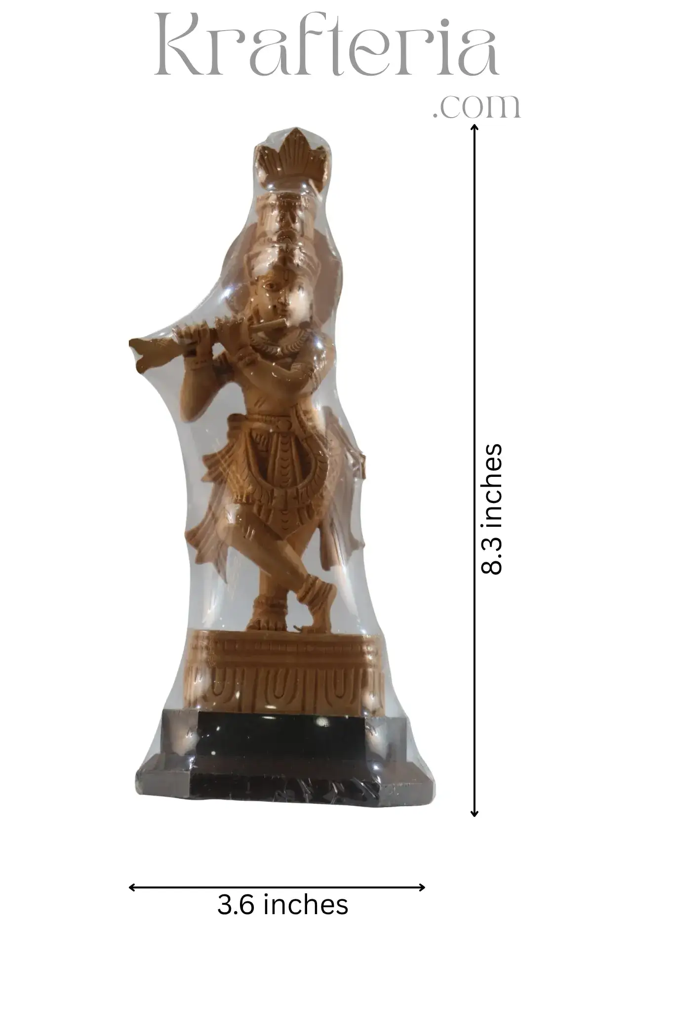 Beautiful Murali Krishna Wood Sculpture with Rosewood Base - Image 6