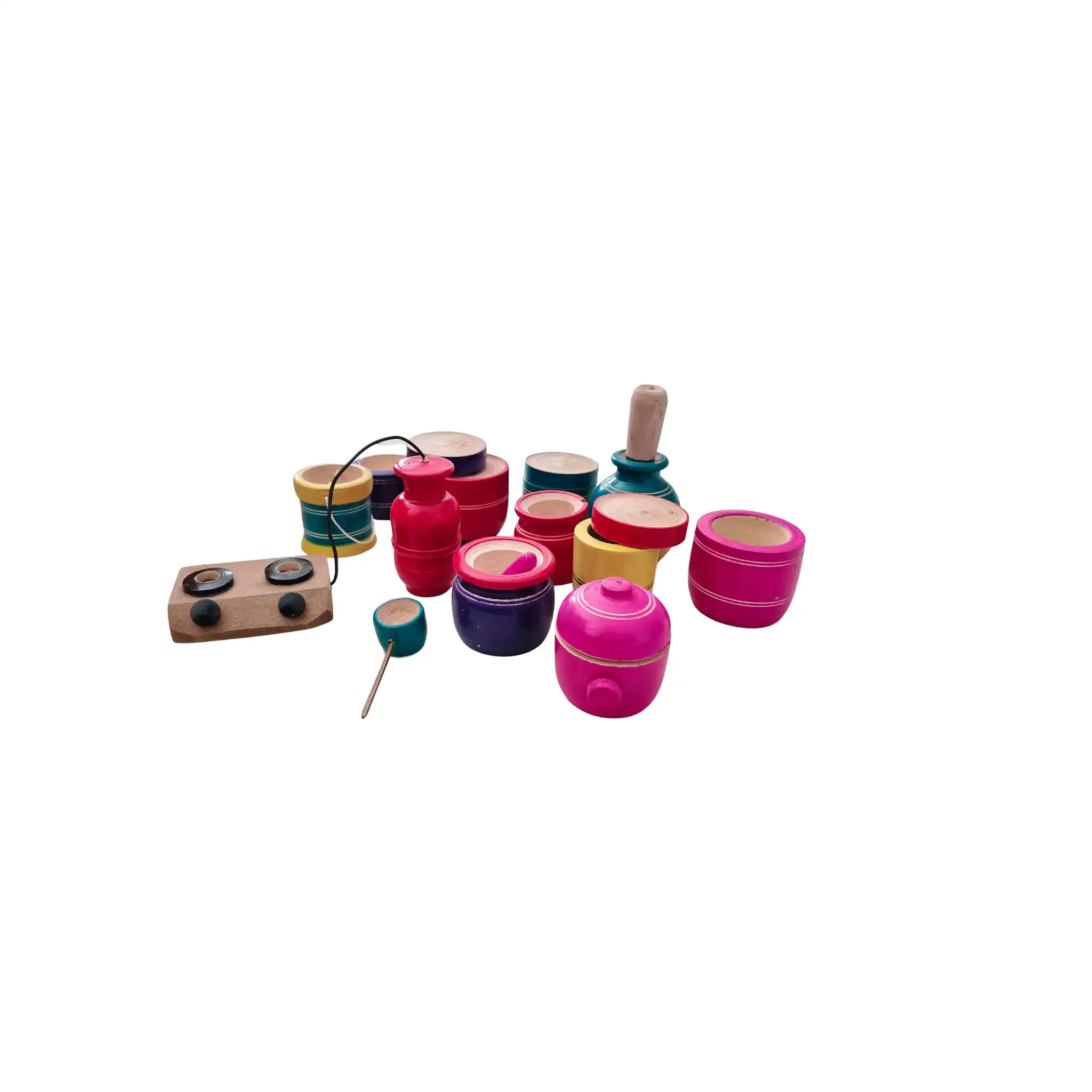 Handcrafted Lacquerware Kids' Kitchen Toy Set - Image 4