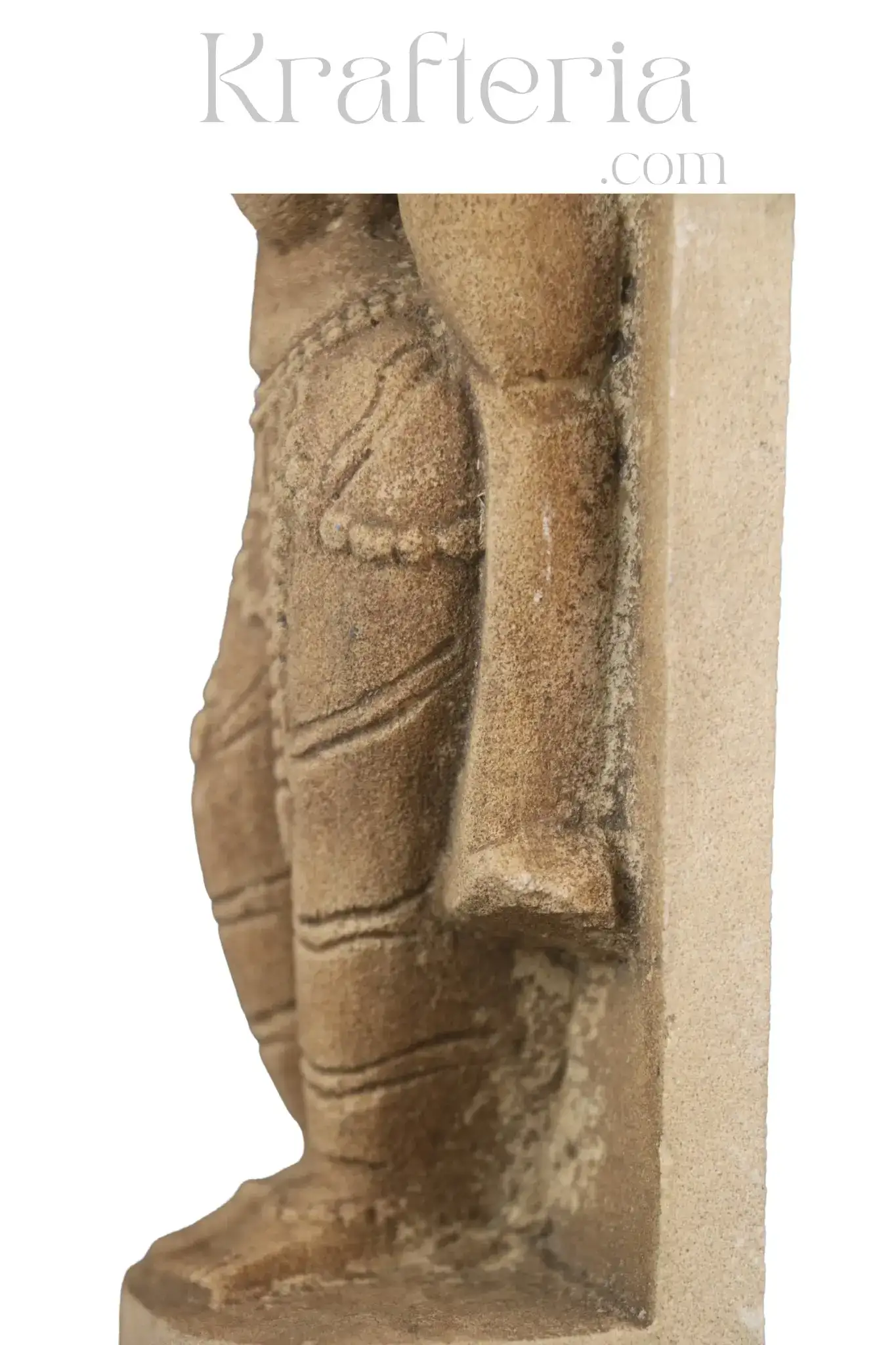 A Lady Adorning Herself with a Mirror Sandstone Sculpture - Image 11