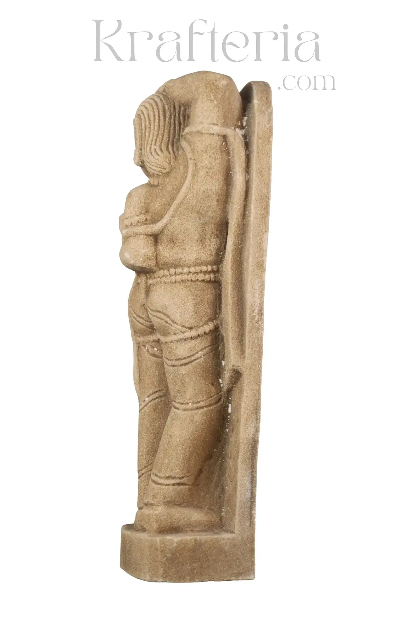 A Lady Adorning Herself with a Mirror Sandstone Sculpture - Image 19