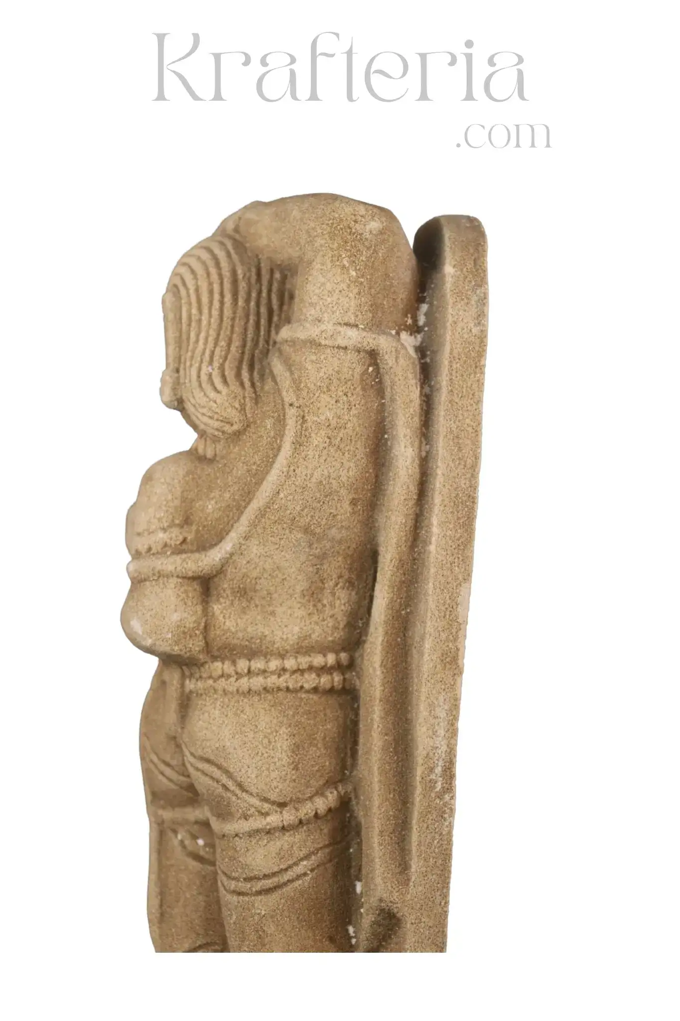 A Lady Adorning Herself with a Mirror Sandstone Sculpture - Image 20