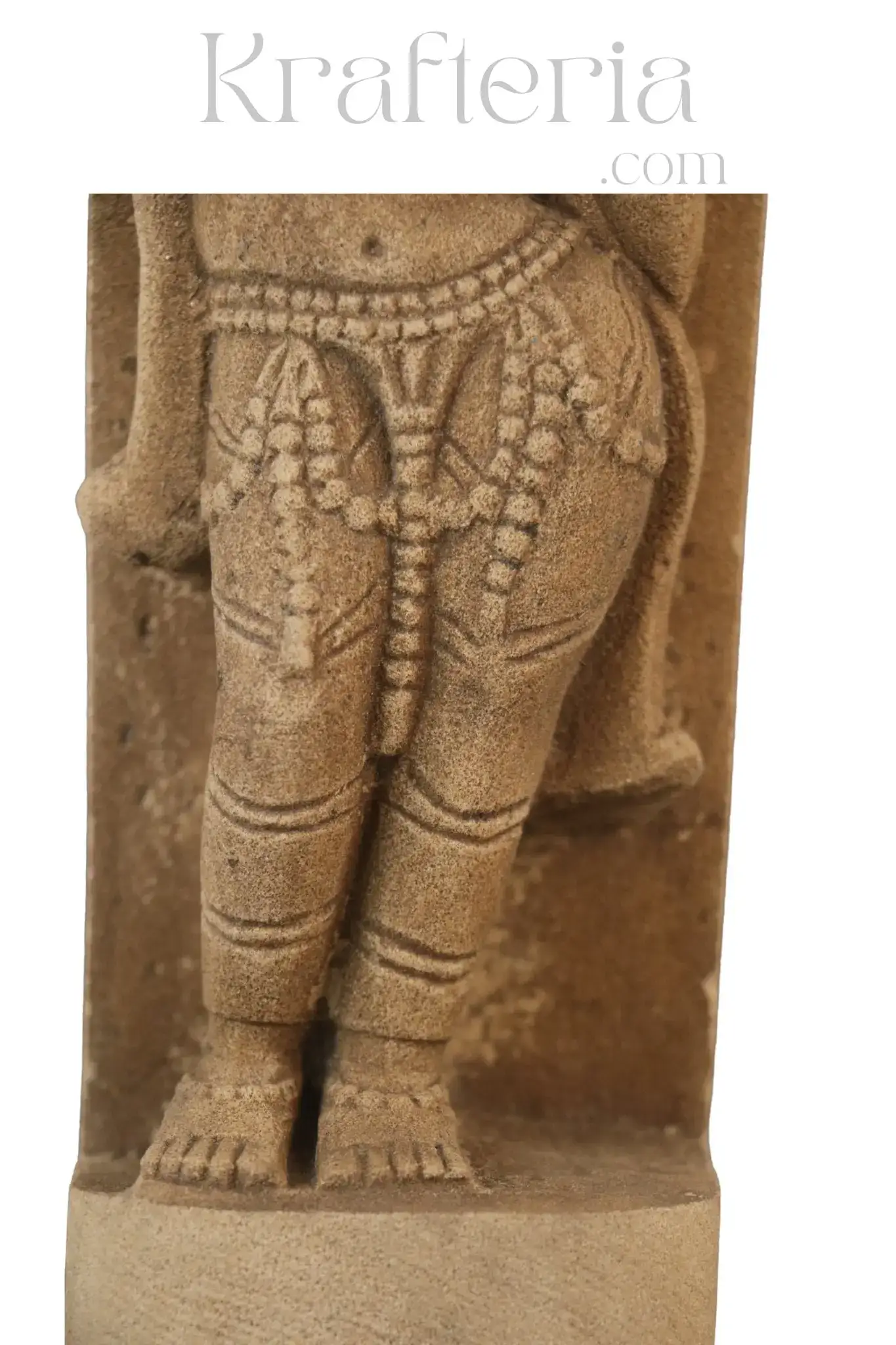 A Lady Adorning Herself with a Mirror Sandstone Sculpture - Image 7