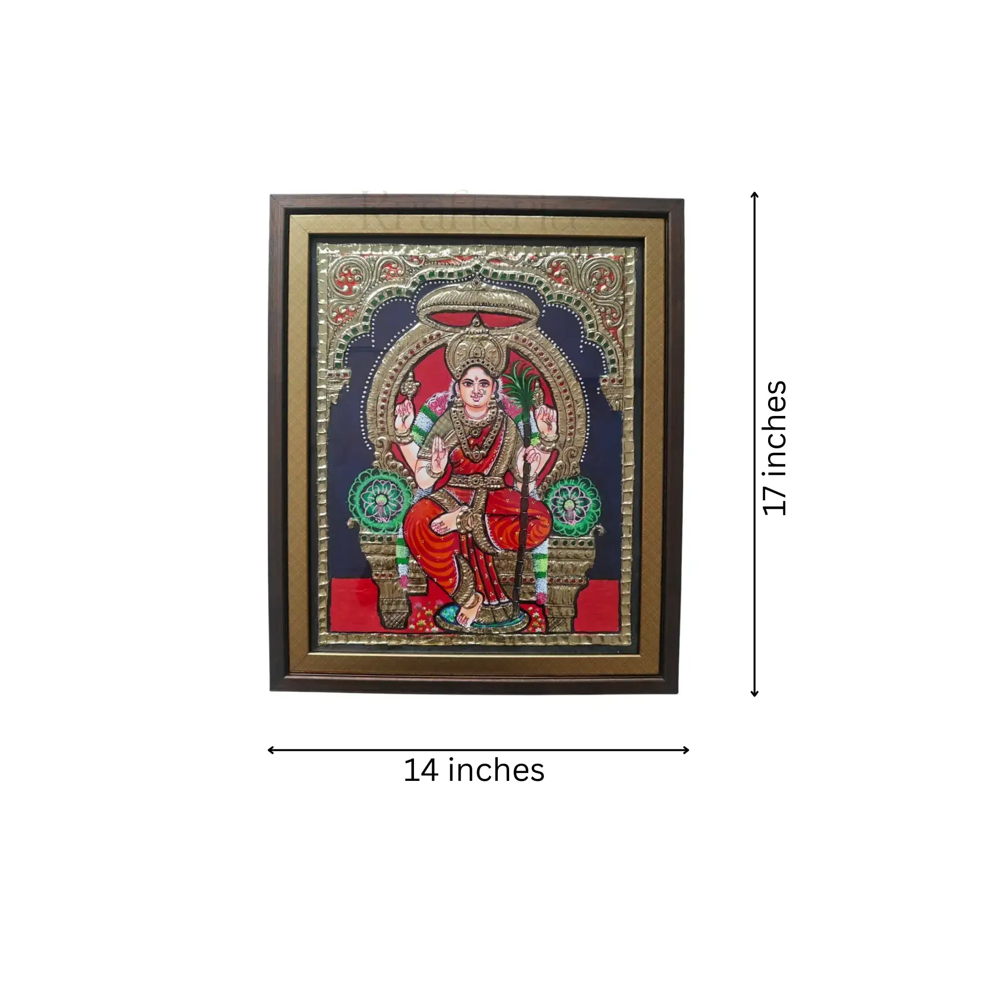 Thanjavur Style Lalitha Tripura Sundari Painting – Classic Indian Decor - Image 3