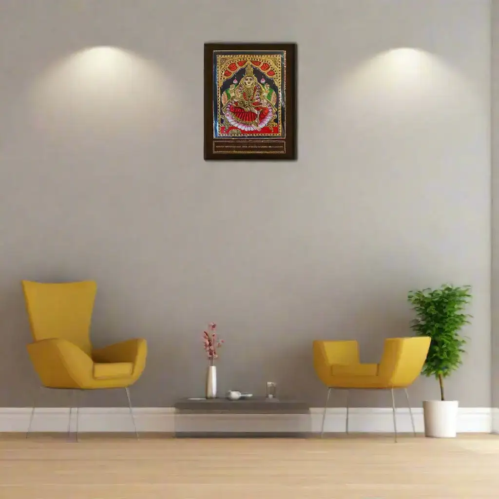 Blessings Laxmi devi Thanjavur Painting Tradition