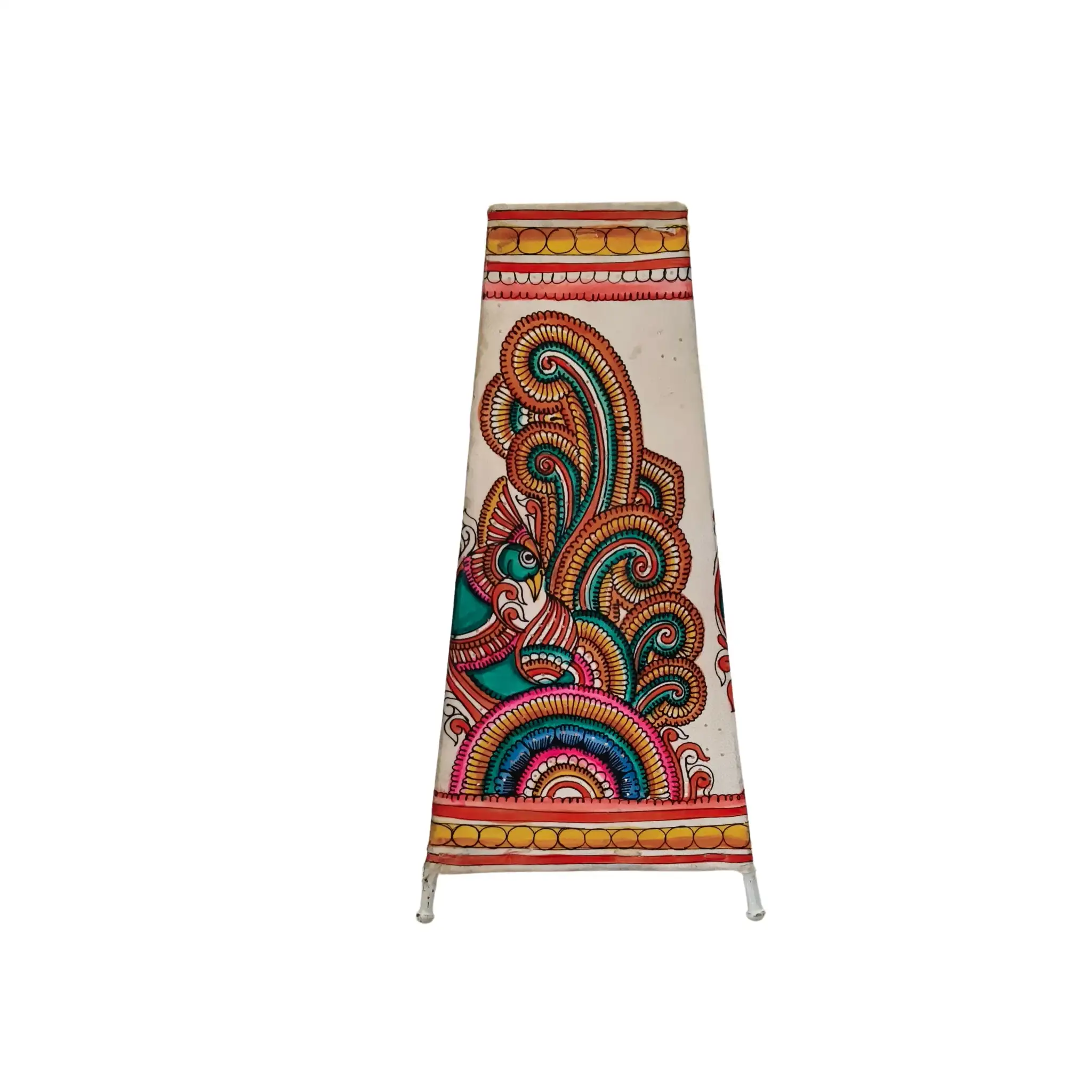 Traditional Indian Leather Art Lamp with Mythological Motif - Image 3