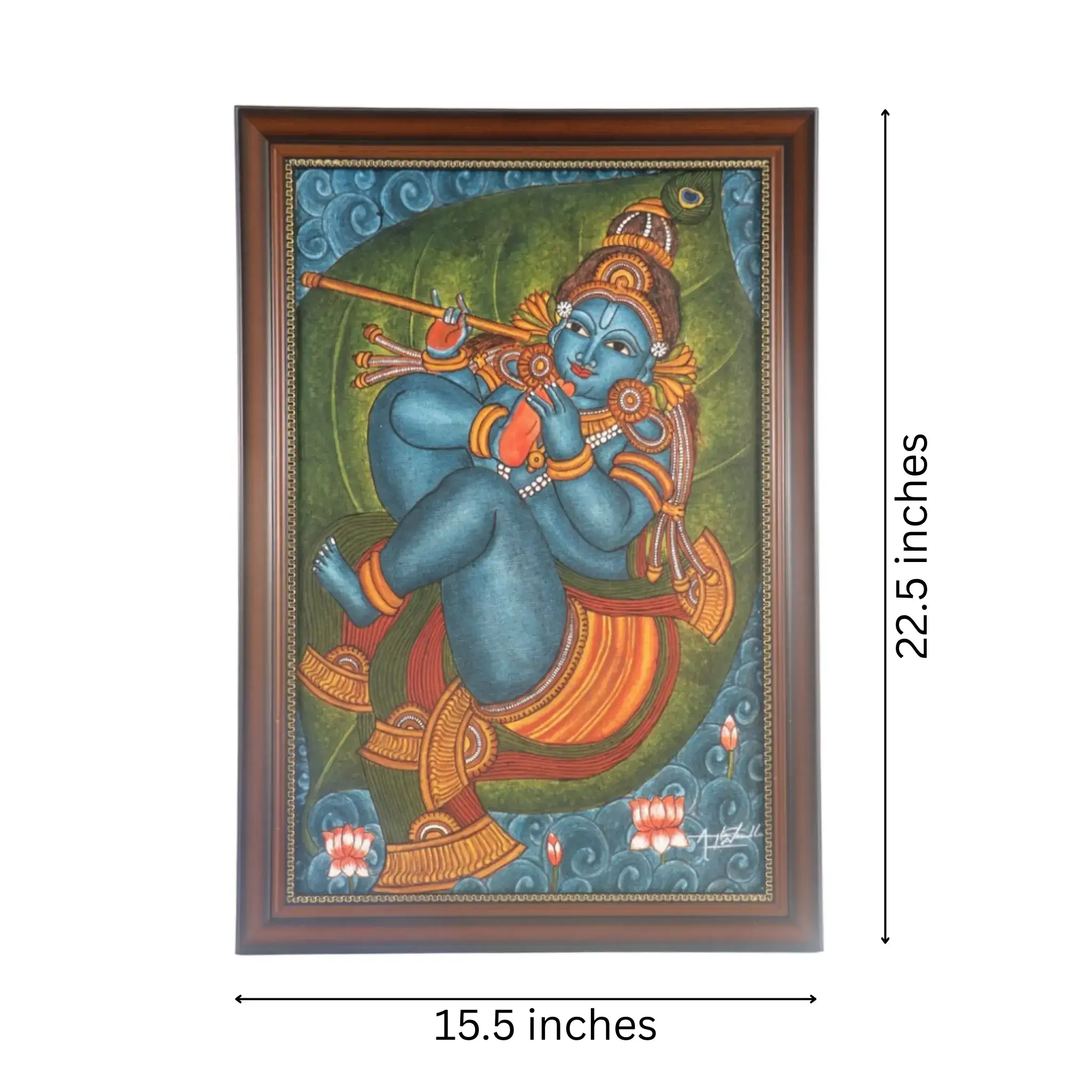 Little Krishna – Kerala Mural Masterpiece Painting - Image 4