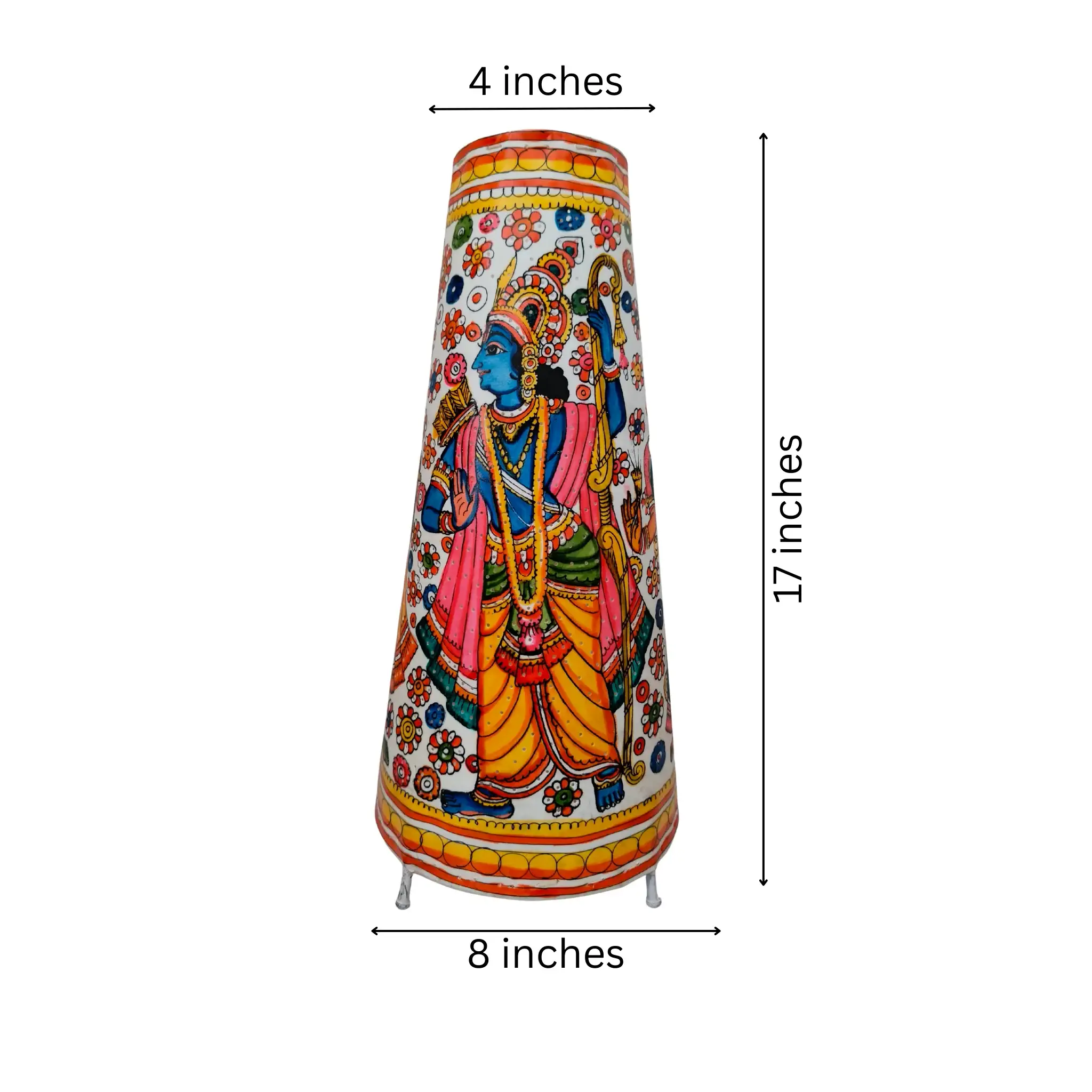 Handcrafted Leather Puppetry Lamp of Lord Rama Family | Bed Lamp - Image 5