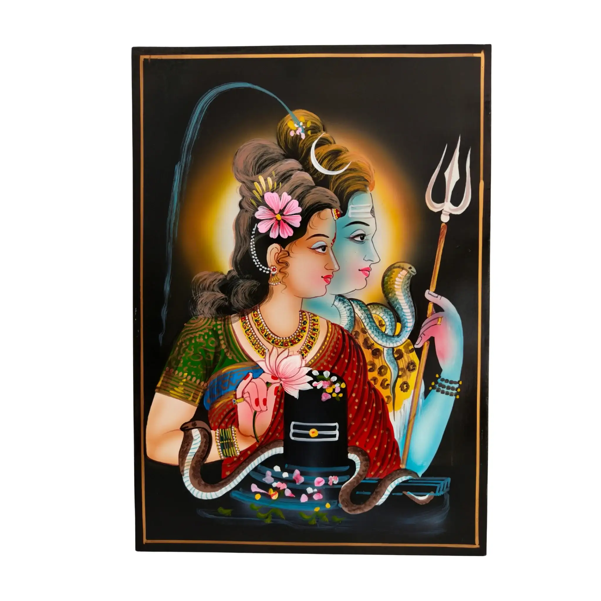 Lord Shiva Parvati in Nirmal Painting - Image 5
