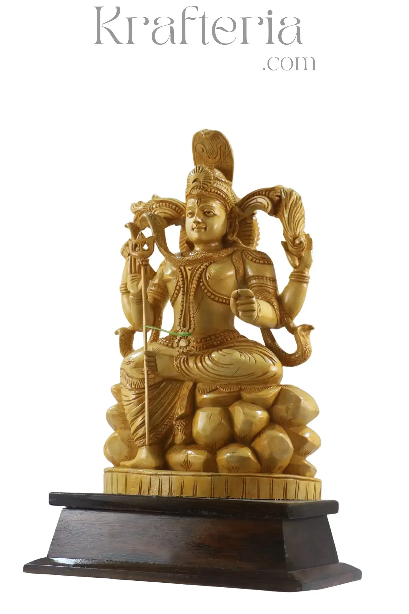 Beautiful God Shiva Wood Statue – Spiritual Wooden Masterpiece - Image 3