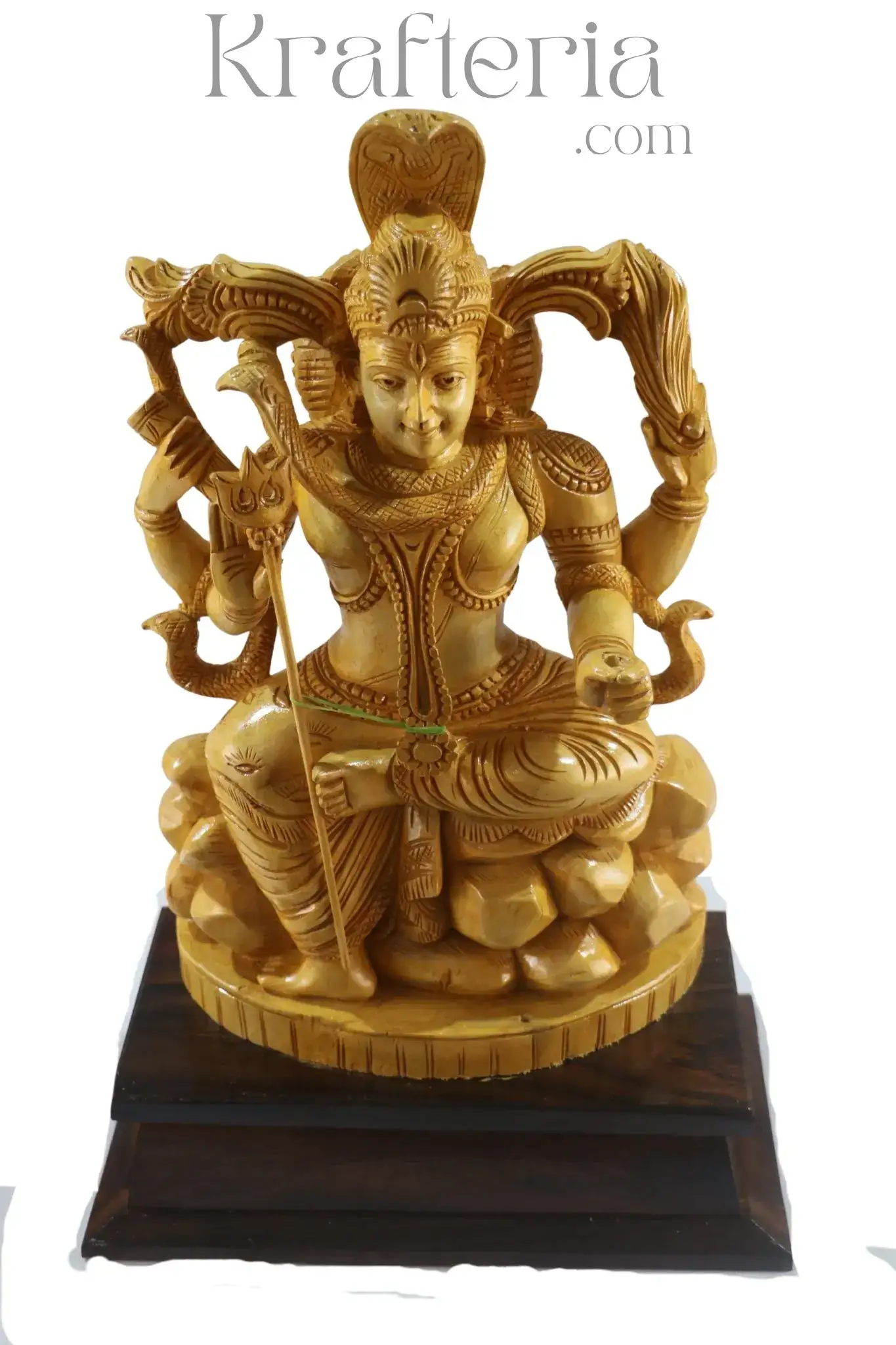 Beautiful God Shiva Wood Statue – Spiritual Wooden Masterpiece - Image 4