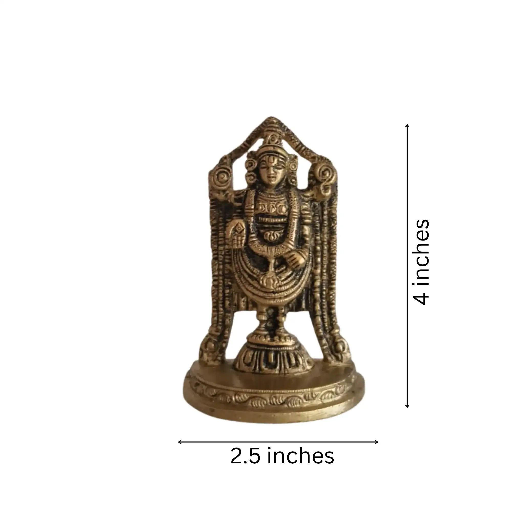Detailed Brass Lord Venkateswara (Balaji) Idol - Image 7