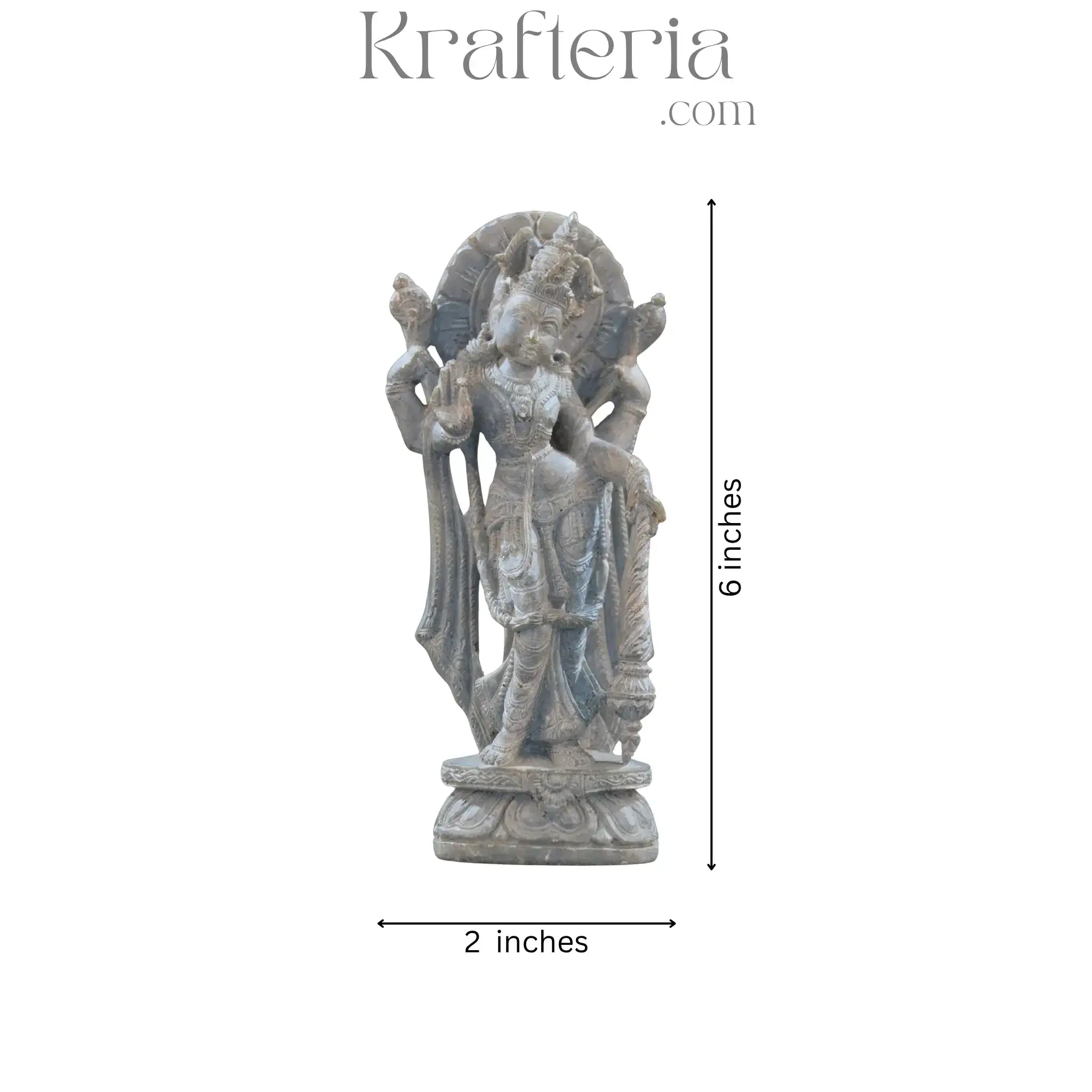 Lord Vishnu Sculpture – Soft Stone Divine Form of Narayana - Image 5