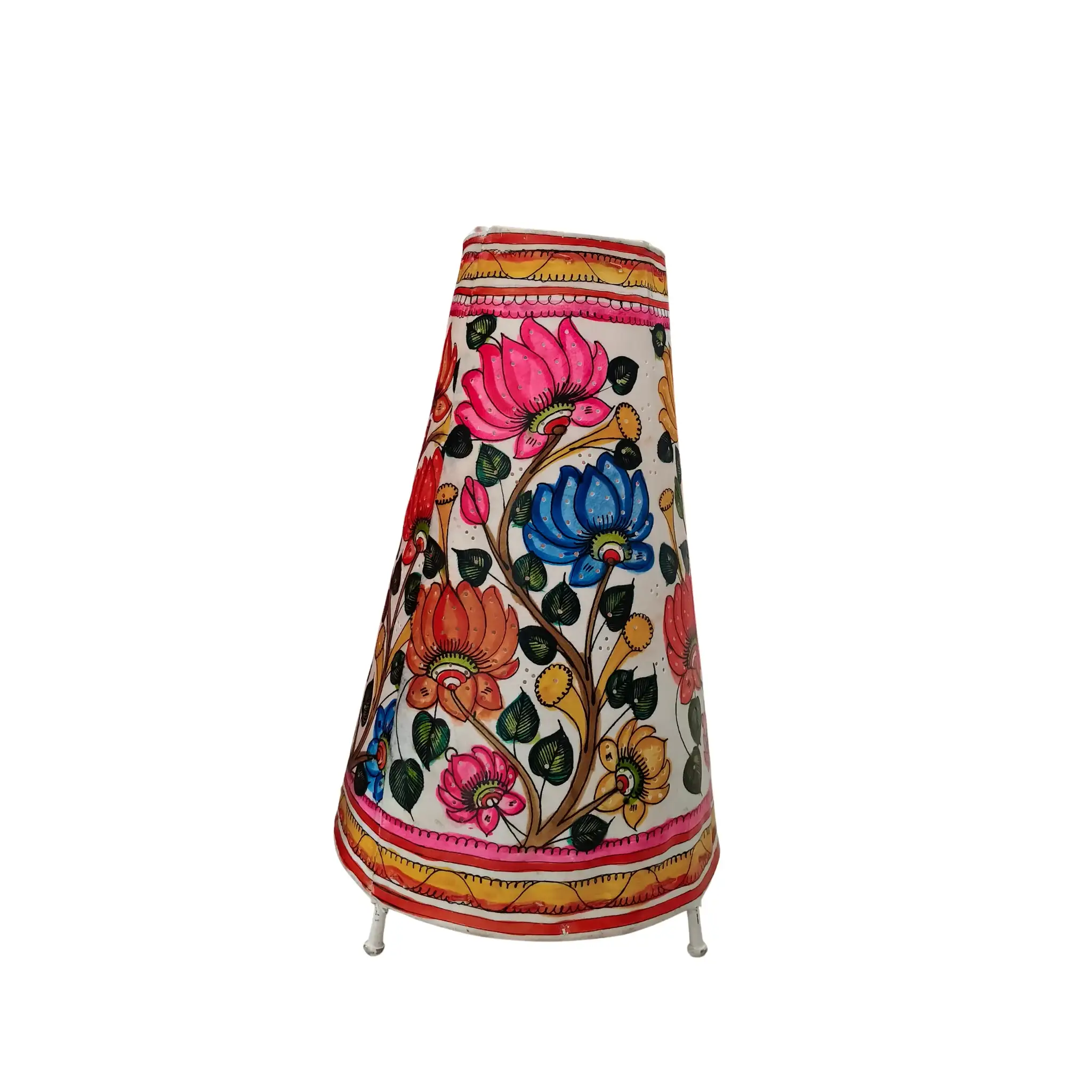 Hand-Painted Lotus Flower Leather Puppetry Lamp | Bed Lamp - Image 2