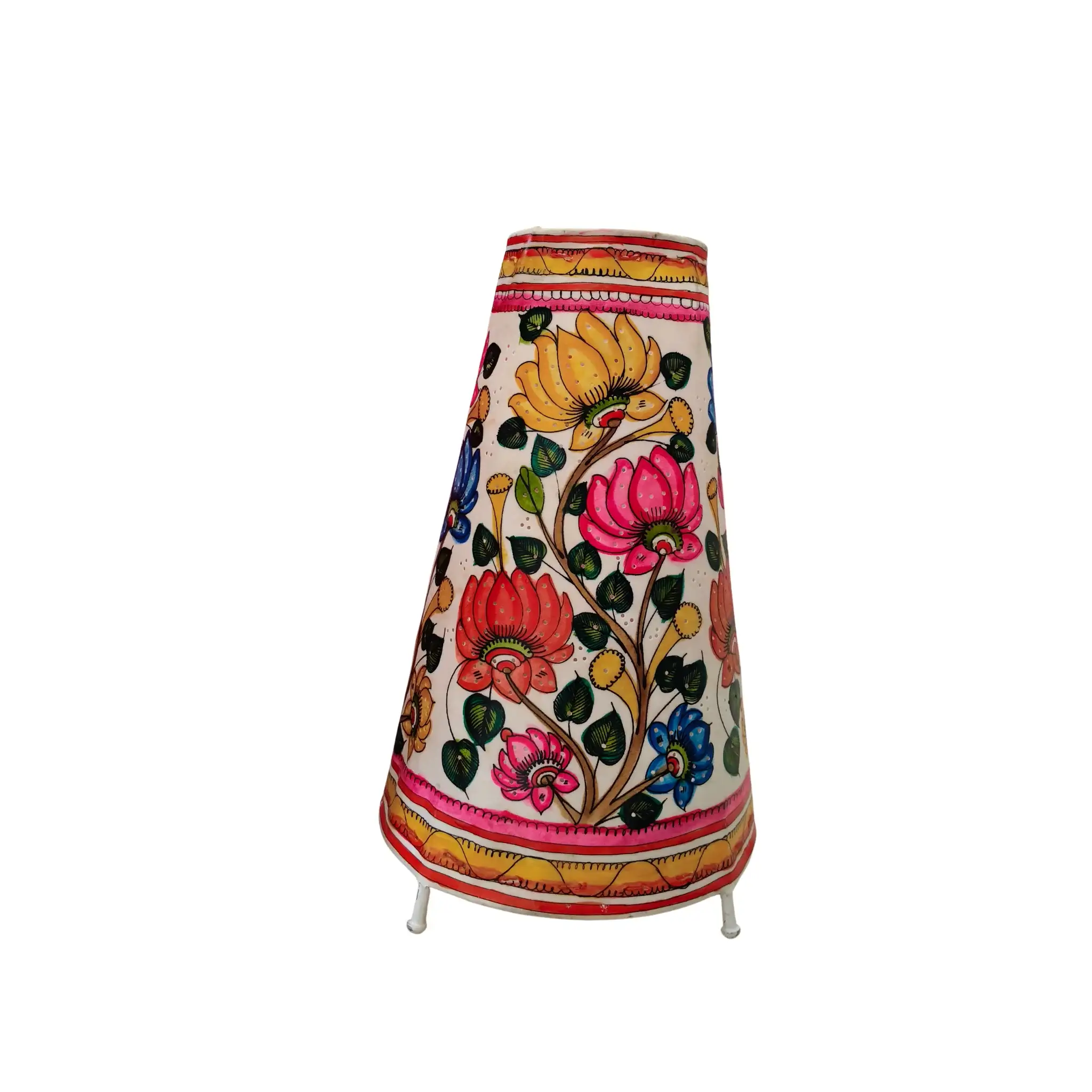 Hand-Painted Lotus Flower Leather Puppetry Lamp | Bed Lamp - Image 3