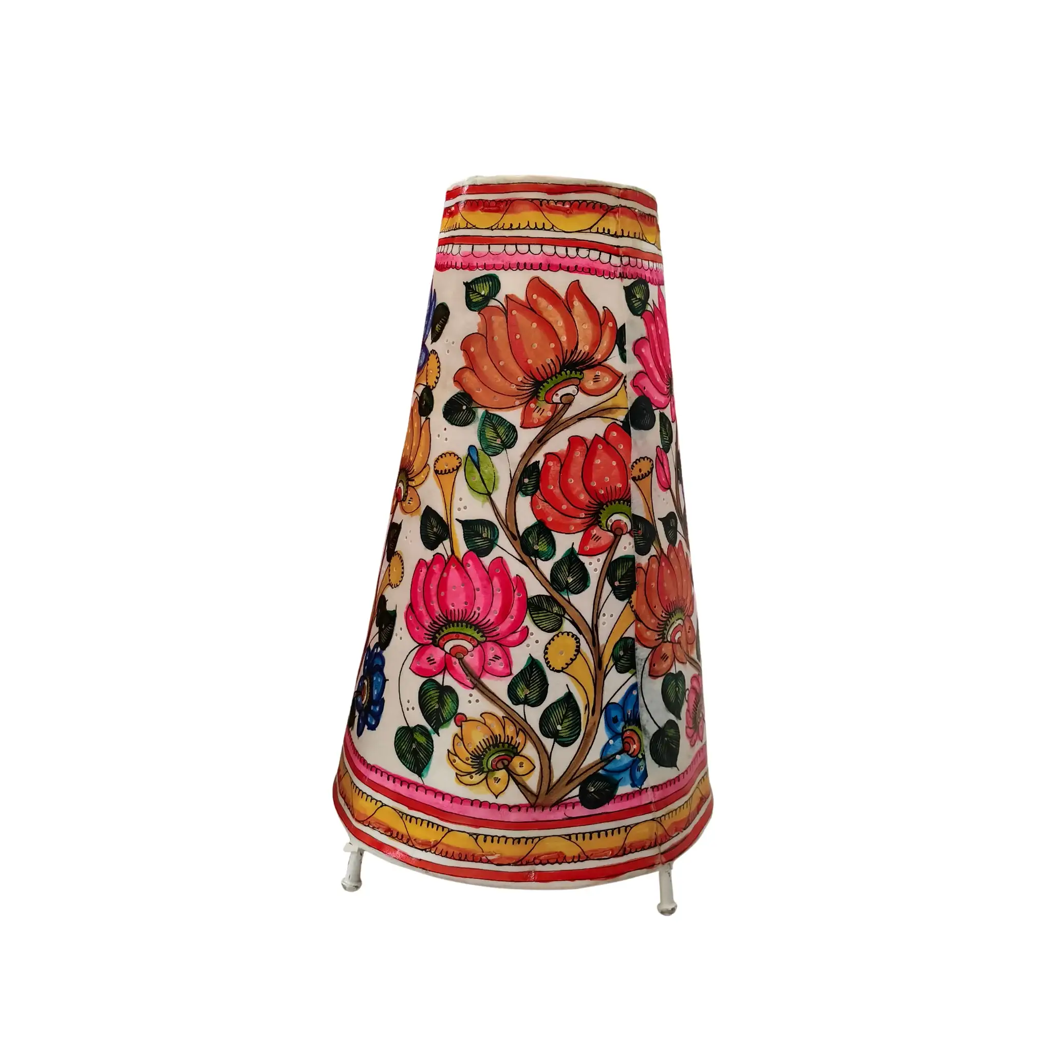 Hand-Painted Lotus Flower Leather Puppetry Lamp | Bed Lamp - Image 4