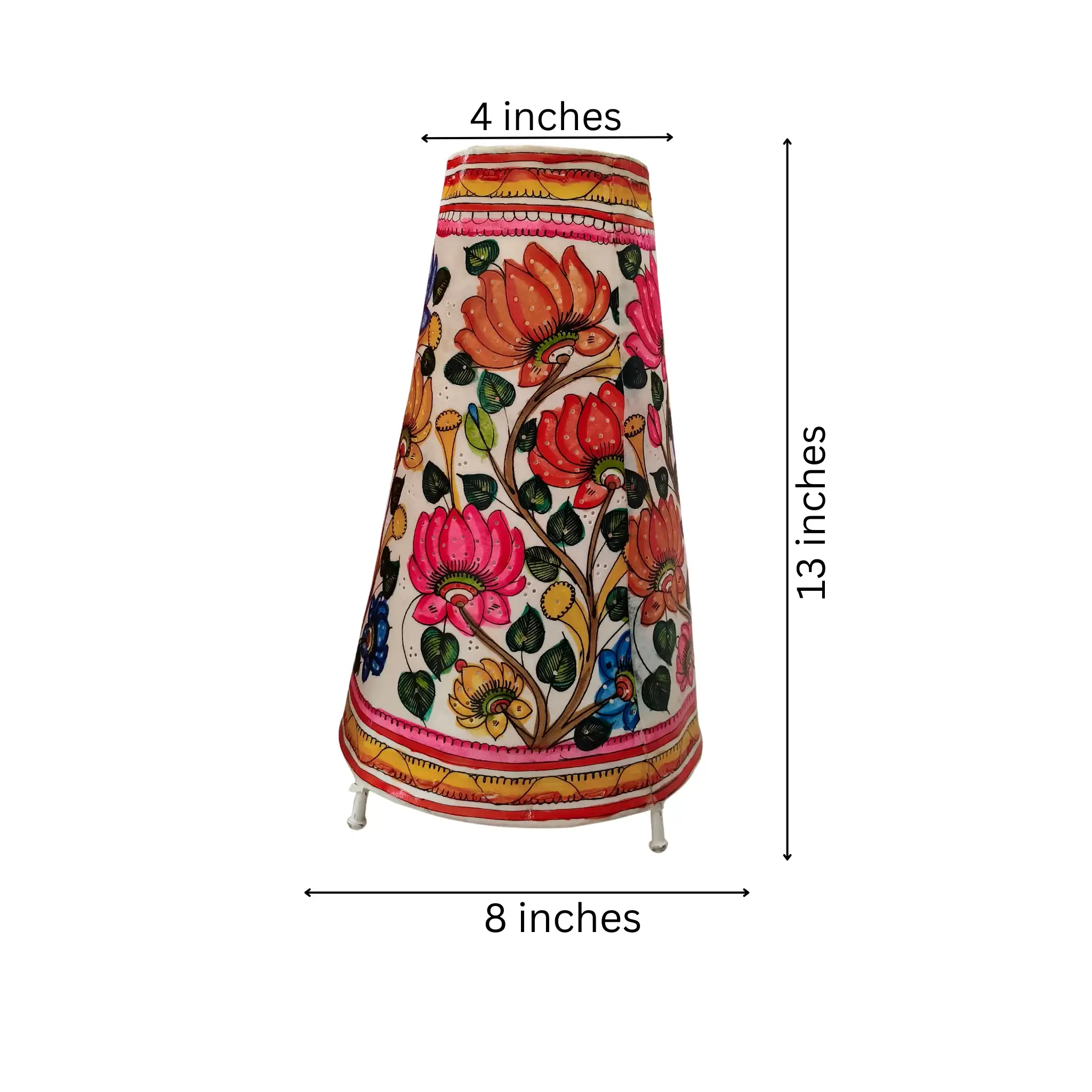 Hand-Painted Lotus Flower Leather Puppetry Lamp | Bed Lamp - Image 5