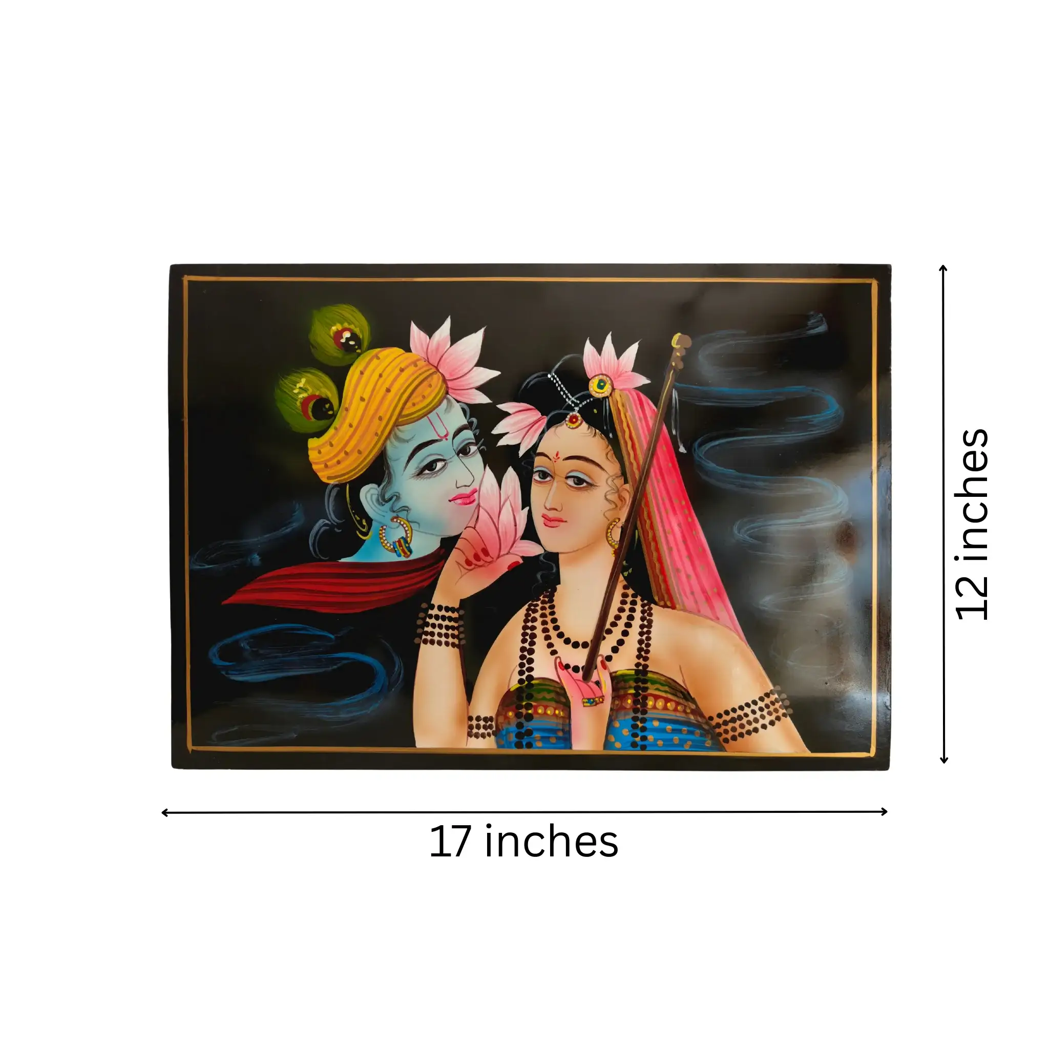 Lotus of Radha Krishna – Nirmal Painting - Image 6