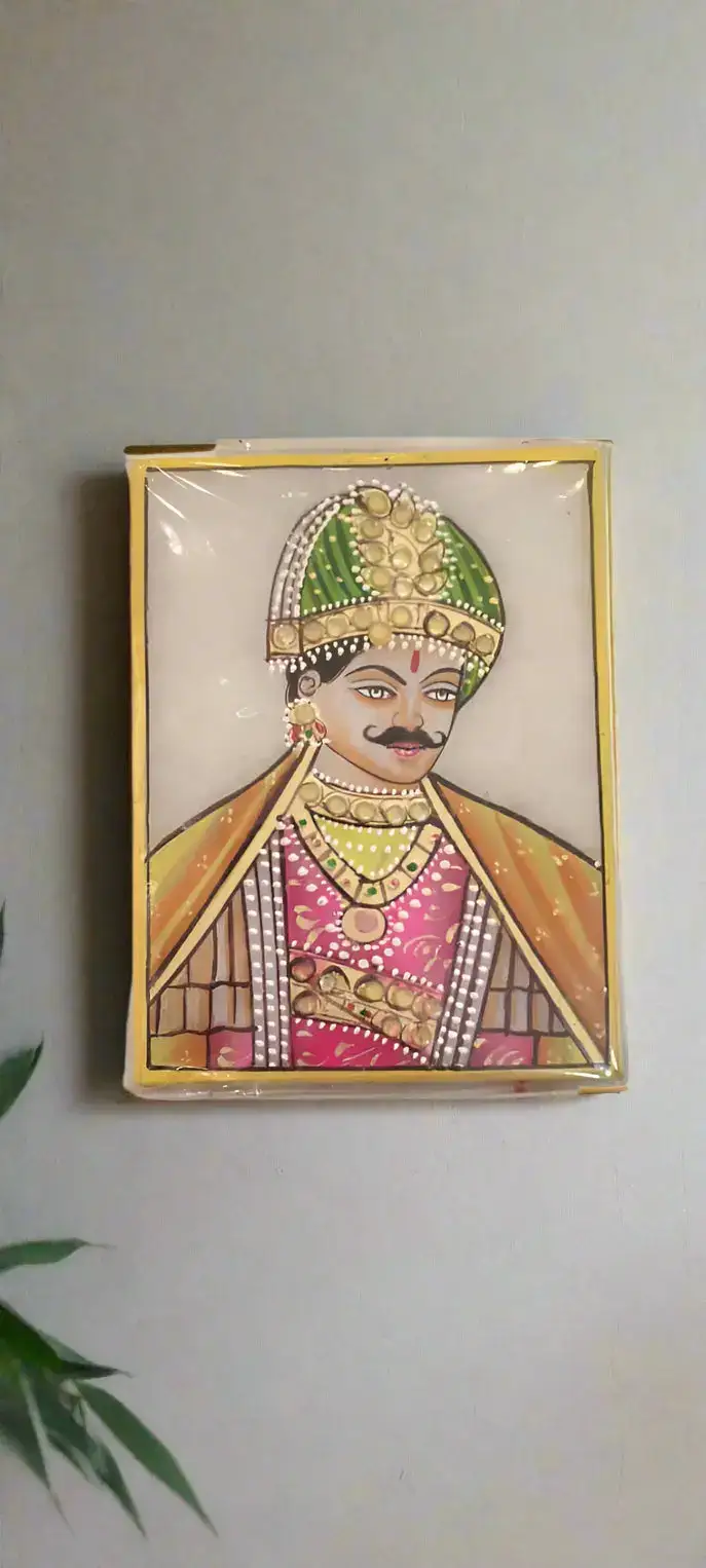 Maharaja of Rajasthan Marbel Painting - Image 4