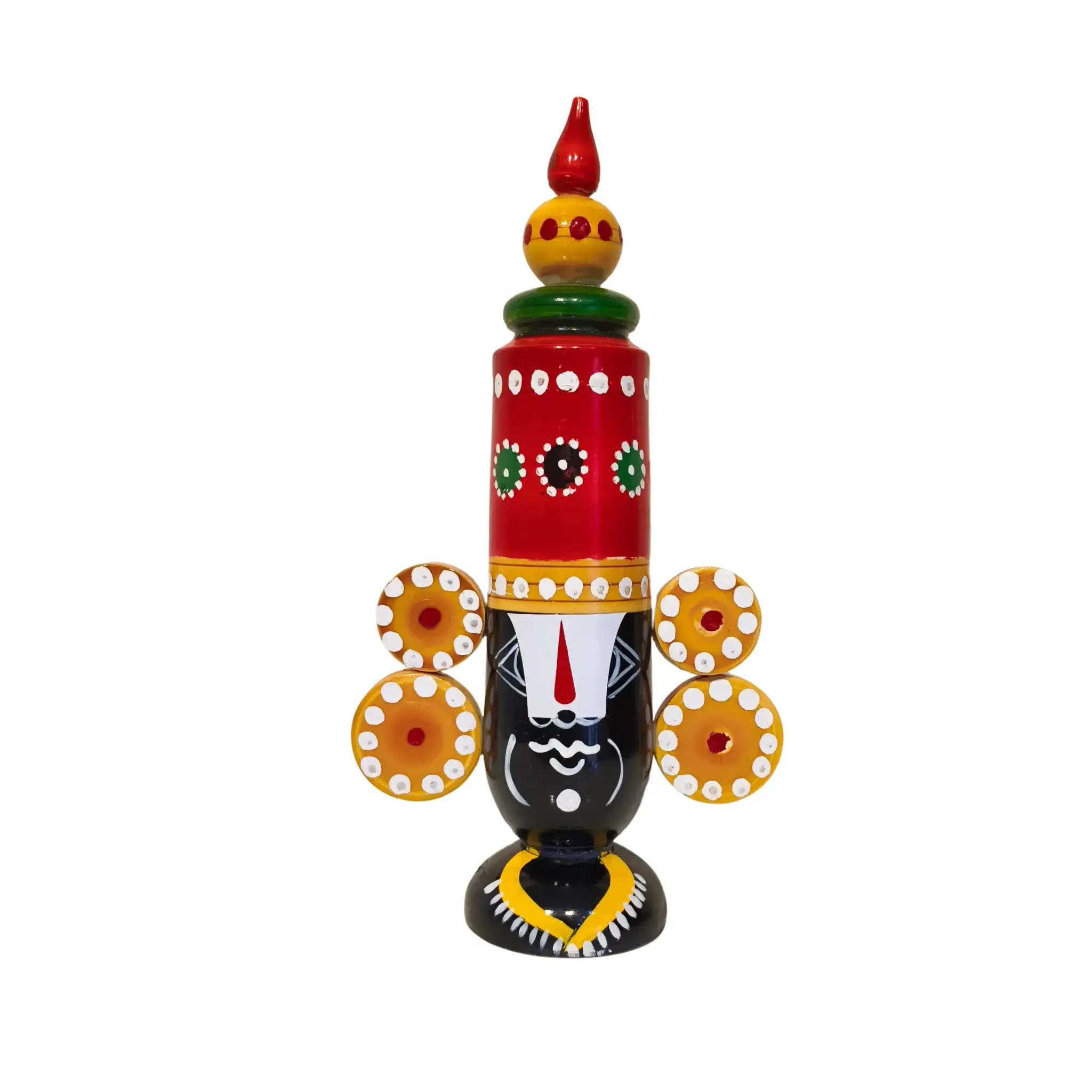 Majestic Etikoppaka Balaji Idol – Handcrafted Wooden Folk Art of Tirumala Tradition - Image 2