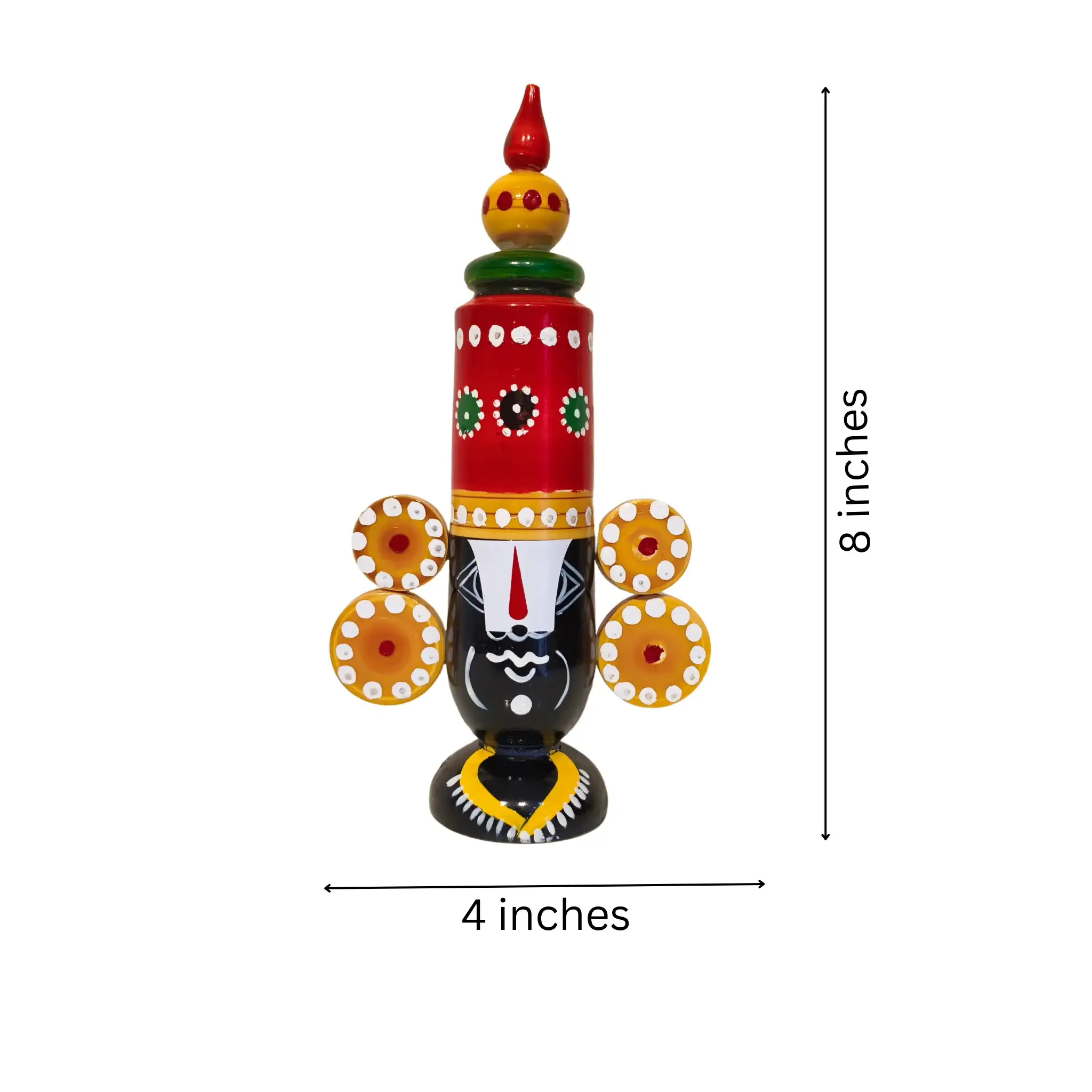Majestic Etikoppaka Balaji Idol – Handcrafted Wooden Folk Art of Tirumala Tradition - Image 4