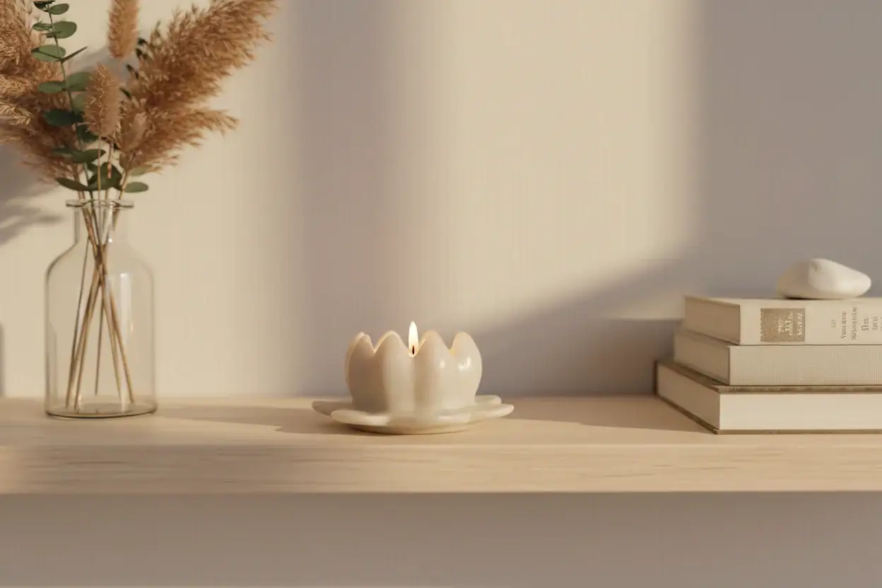 Marble Lotus Flower Candle Stand – Artistic and Serene Accent - Image 8
