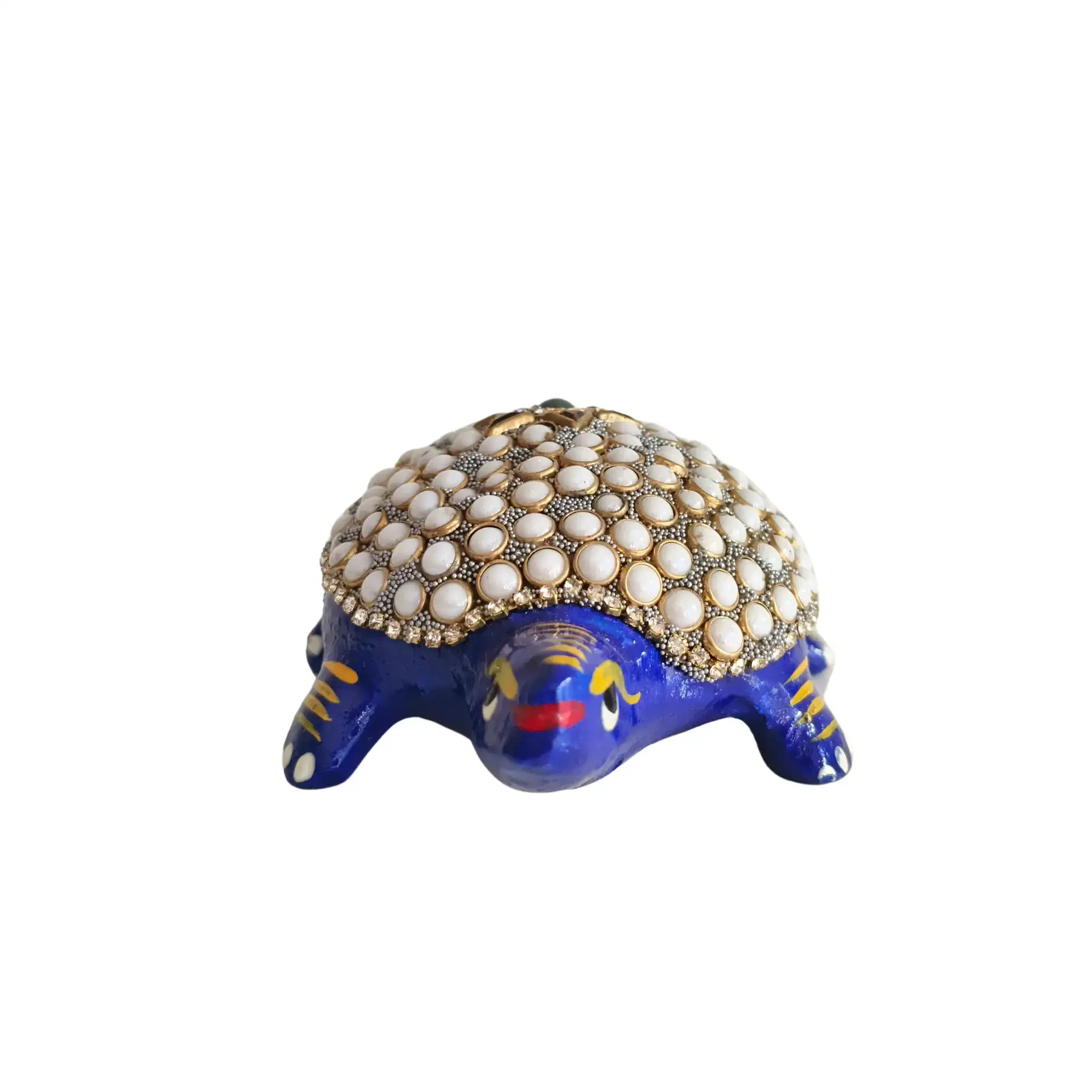 Metal Tortoise with Stone Meenakari | Decorative Feng Shui Figurine - Image 12