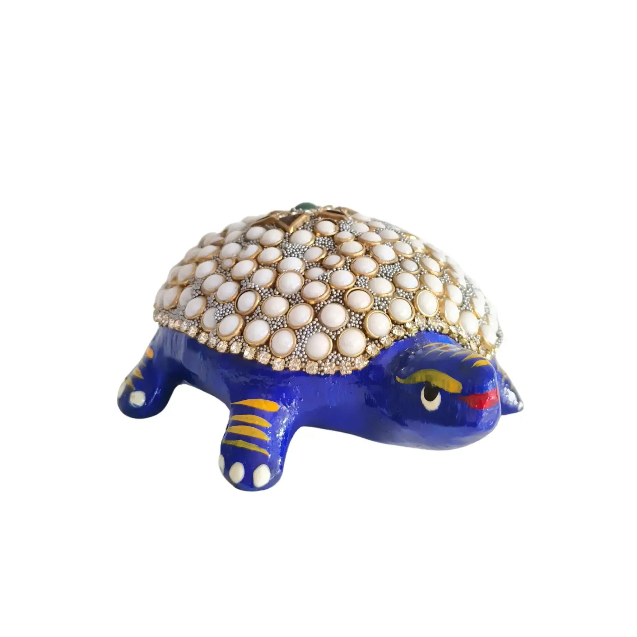 Metal Tortoise with Stone Meenakari | Decorative Feng Shui Figurine - Image 14