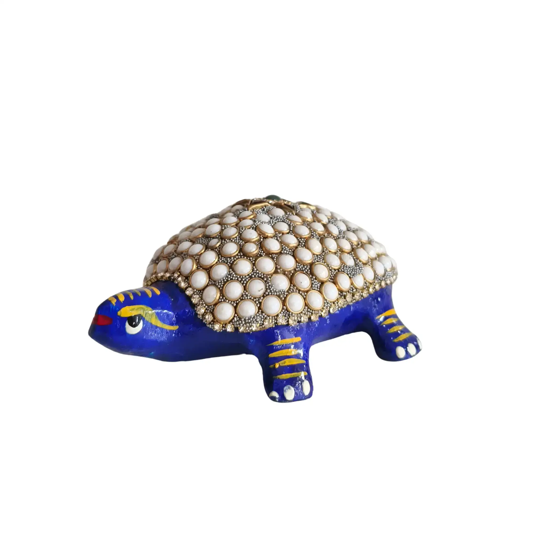 Metal Tortoise with Stone Meenakari | Decorative Feng Shui Figurine - Image 16
