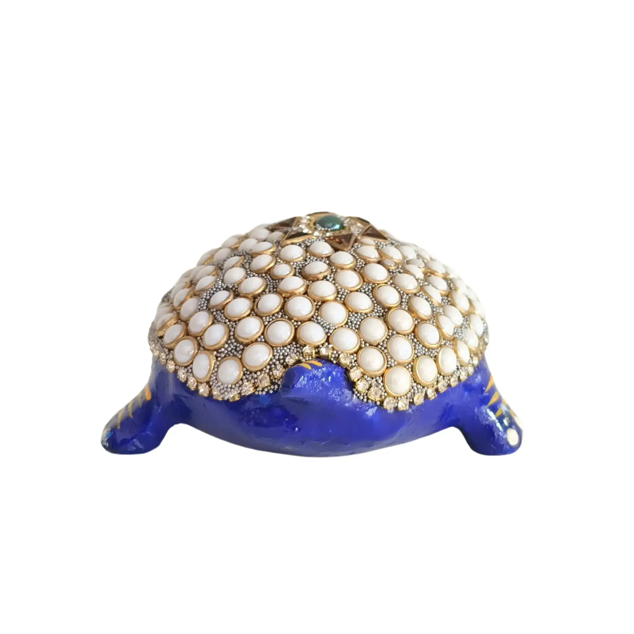 Metal Tortoise with Stone Meenakari | Decorative Feng Shui Figurine - Image 3