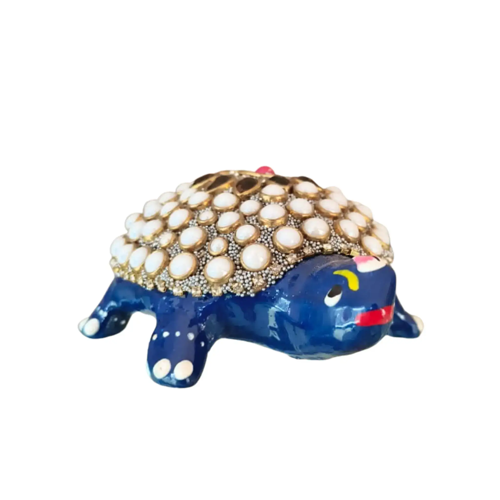 Metal Tortoise with Stone Meenakari | Decorative Feng Shui Figurine - Image 6