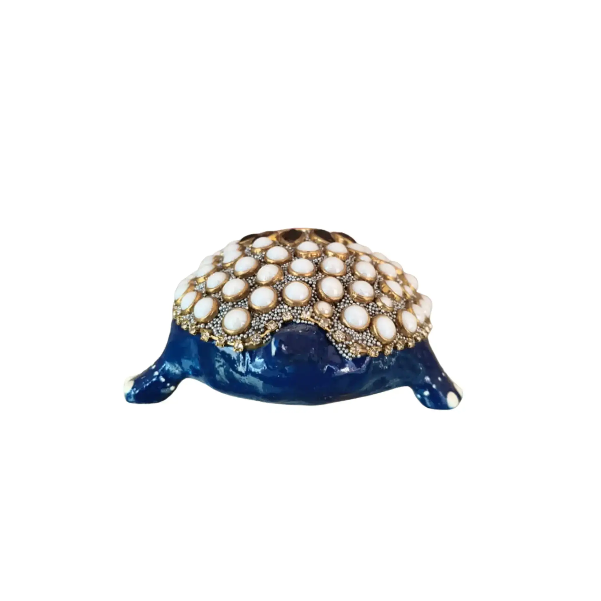 Metal Tortoise with Stone Meenakari | Decorative Feng Shui Figurine - Image 7