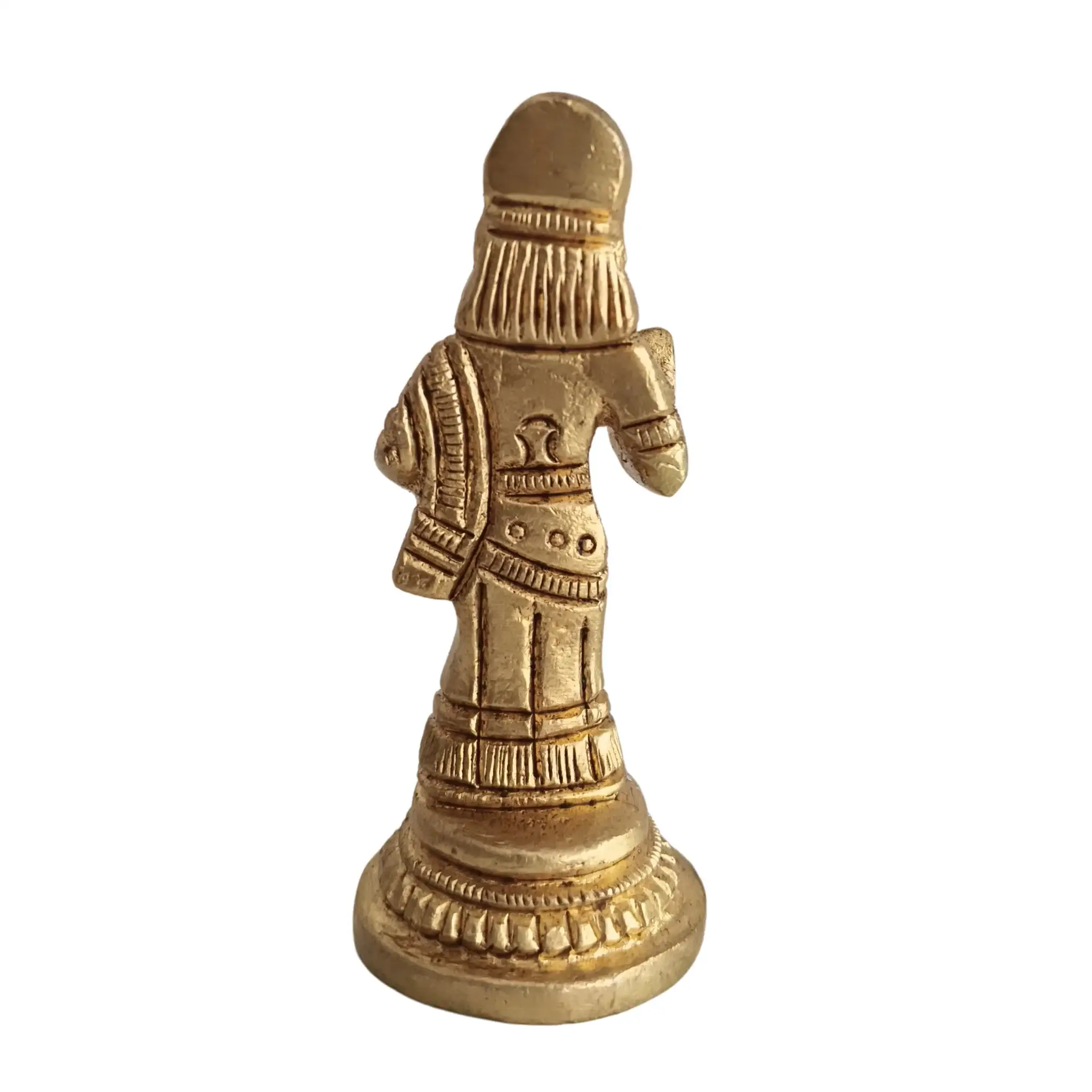 Miniature Golden Brass Goddess Annapoorna Idol - Dispenser of Nourishment - Image 4