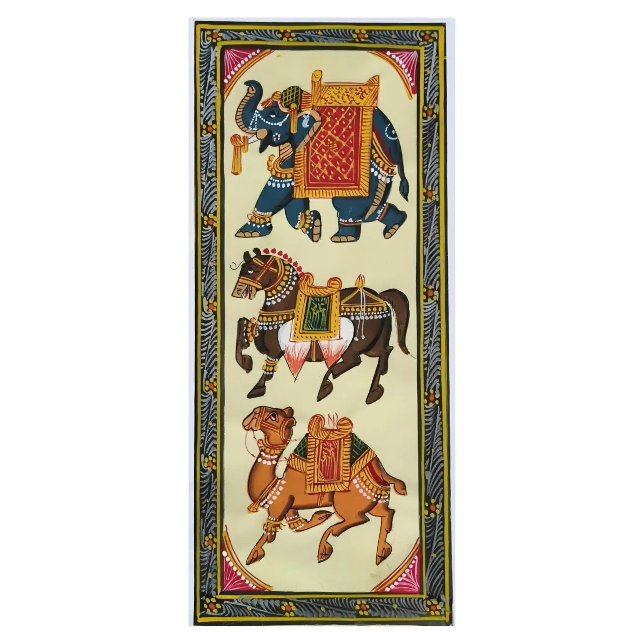 Traditional Animal Art With Borders Miniature Painting - Image 2