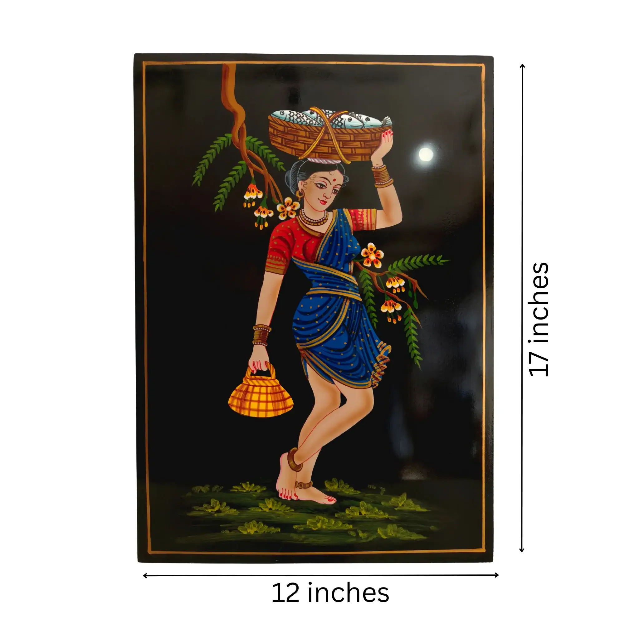 The Moonlit Fisherwoman Nirmal Painting - Image 6