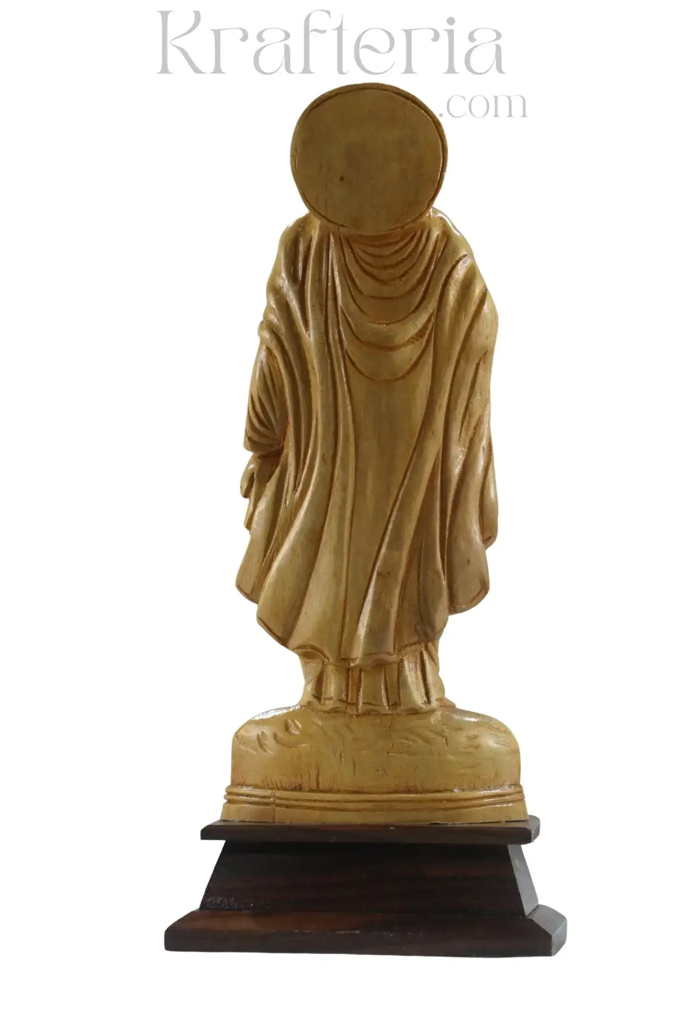Handcrafted Shivani Wood Mother Mary – Spiritual Wooden Art - Image 5