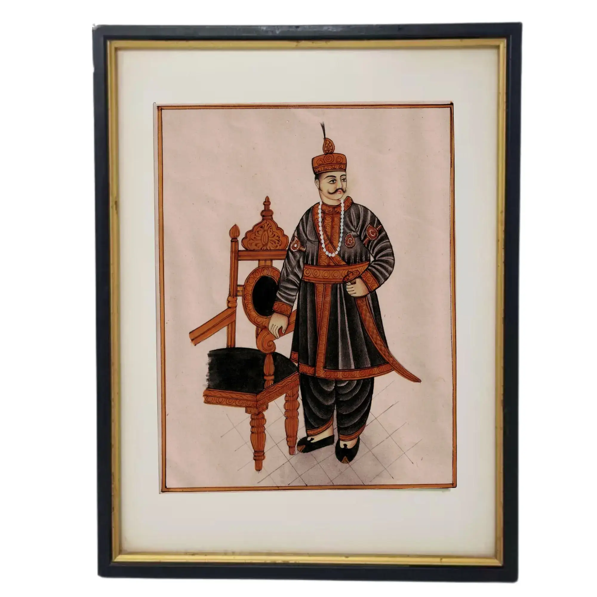 Mughal King Portrait - A Miniature Painting of Royalty - Image 2