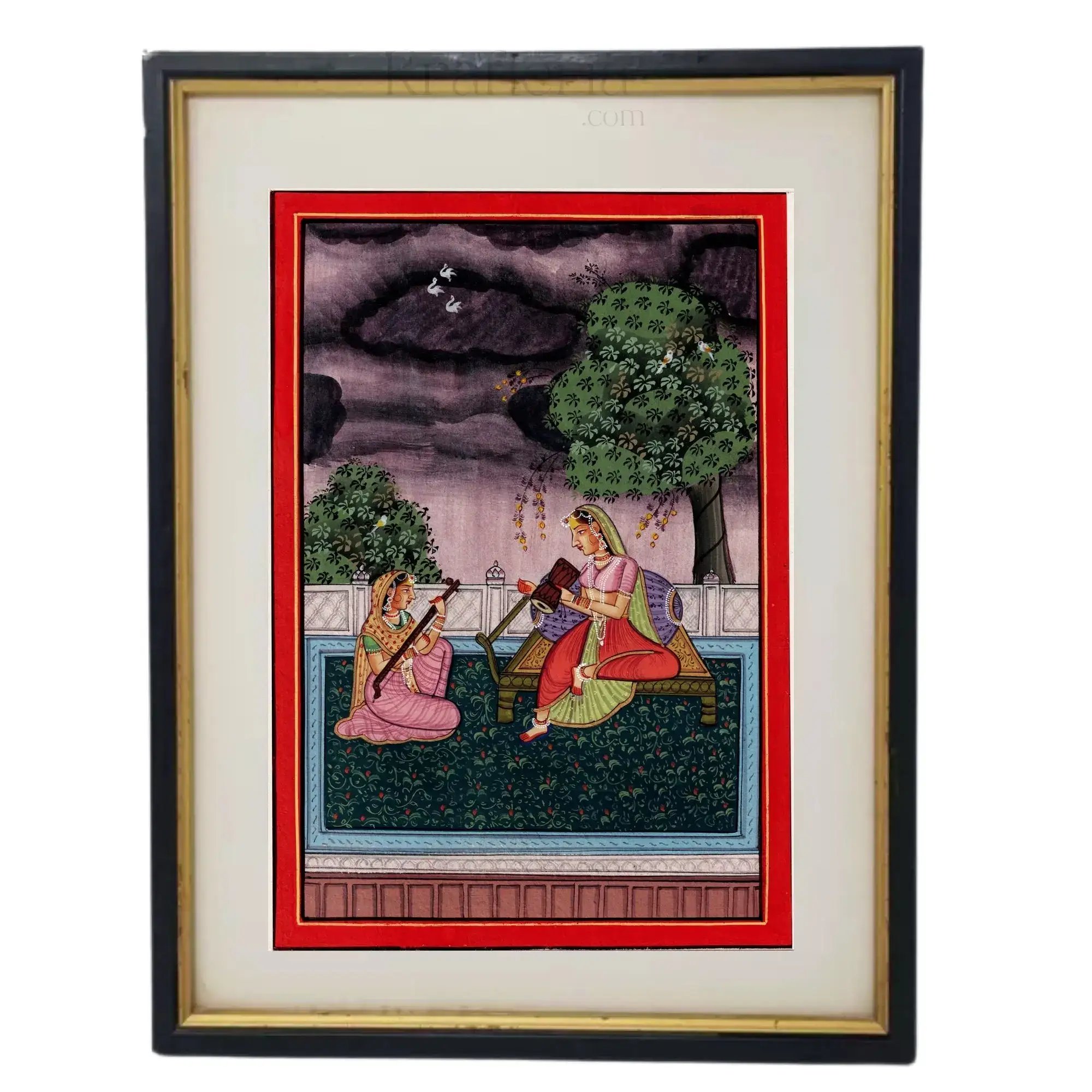Mughal Royal Ladies in a Garden - Miniature Painting - Image 2