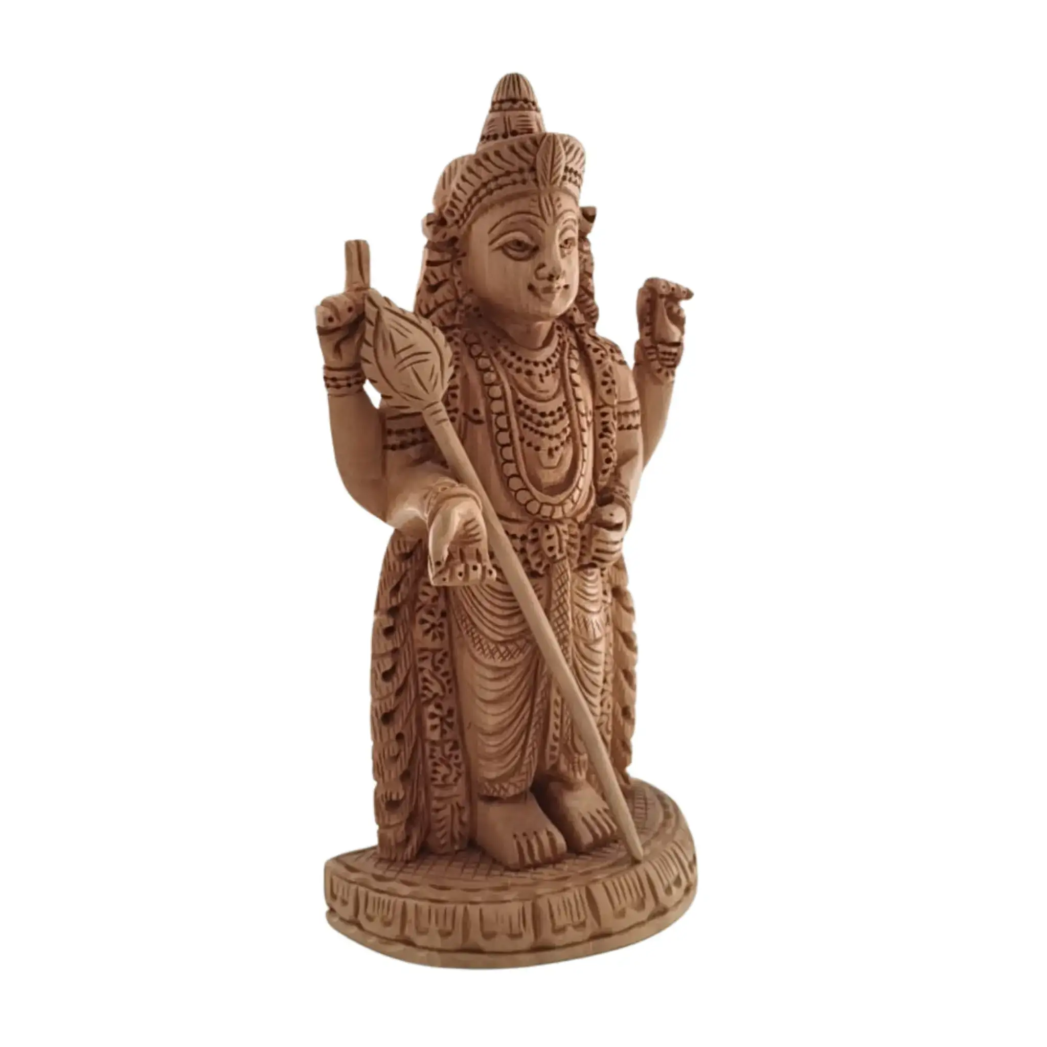Murugan/Shanmugan Idol | Traditional Hindu Deity Sculpture - Image 4