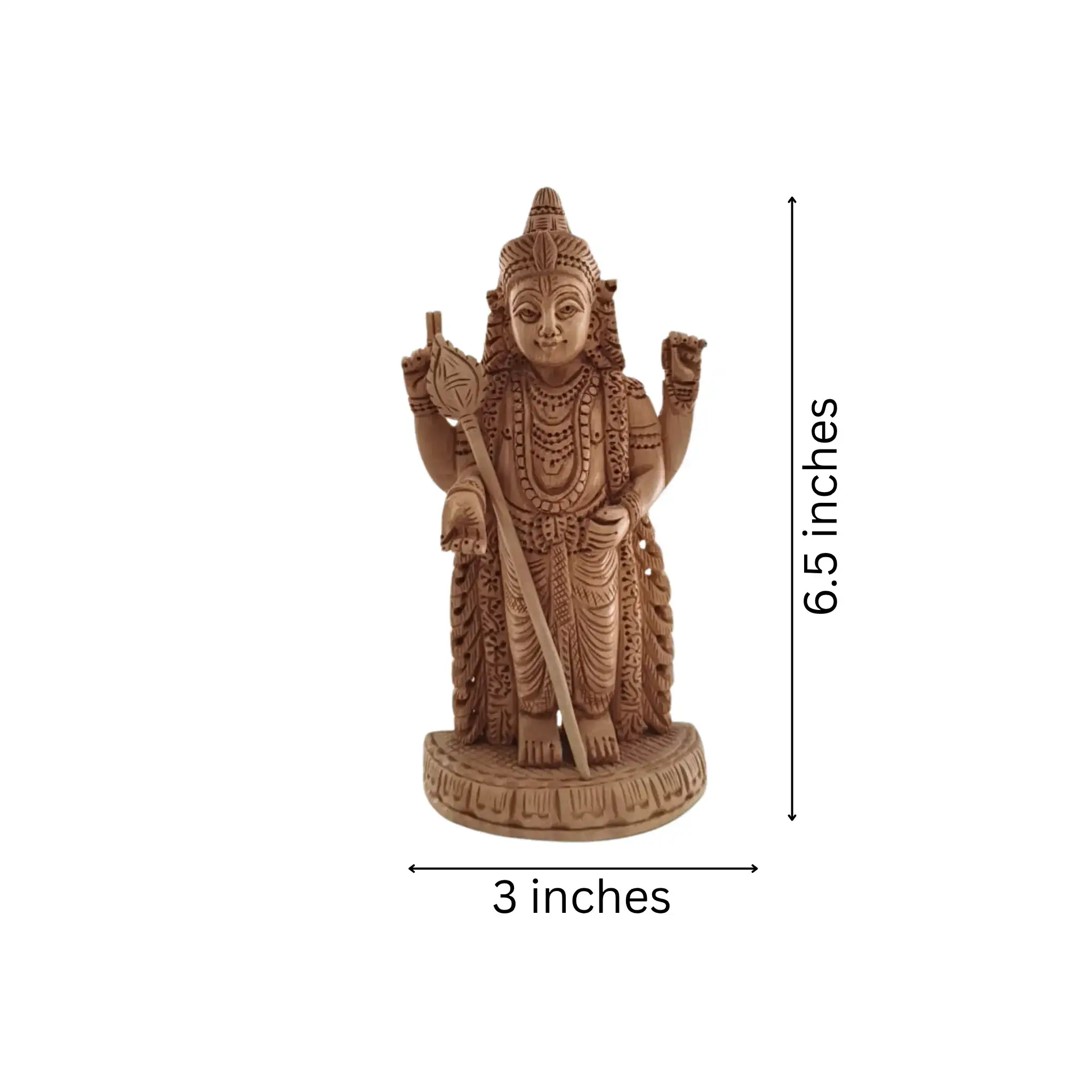 Murugan/Shanmugan Idol | Traditional Hindu Deity Sculpture - Image 7