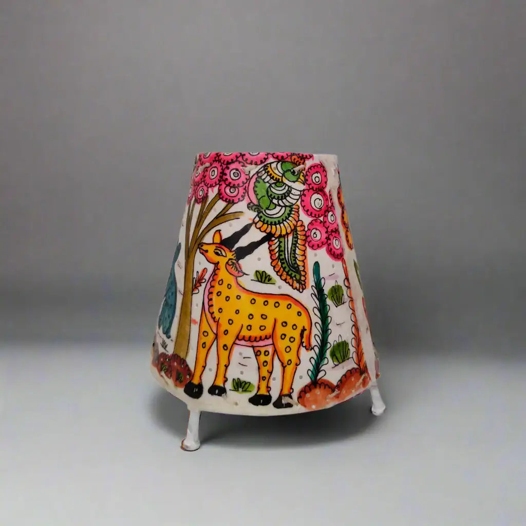 Mythical Creatures and Animal Motifs Leather Art | Bed Lamp