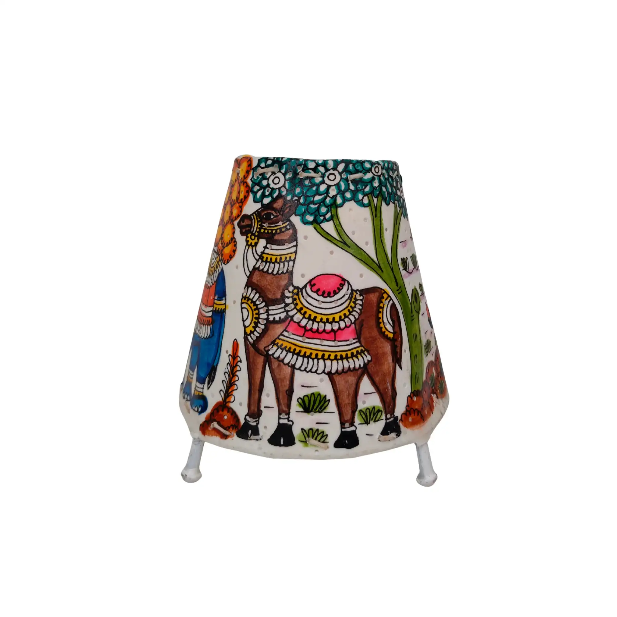 Mythical Creatures and Animal Motifs Leather Art | Bed Lamp - Image 4