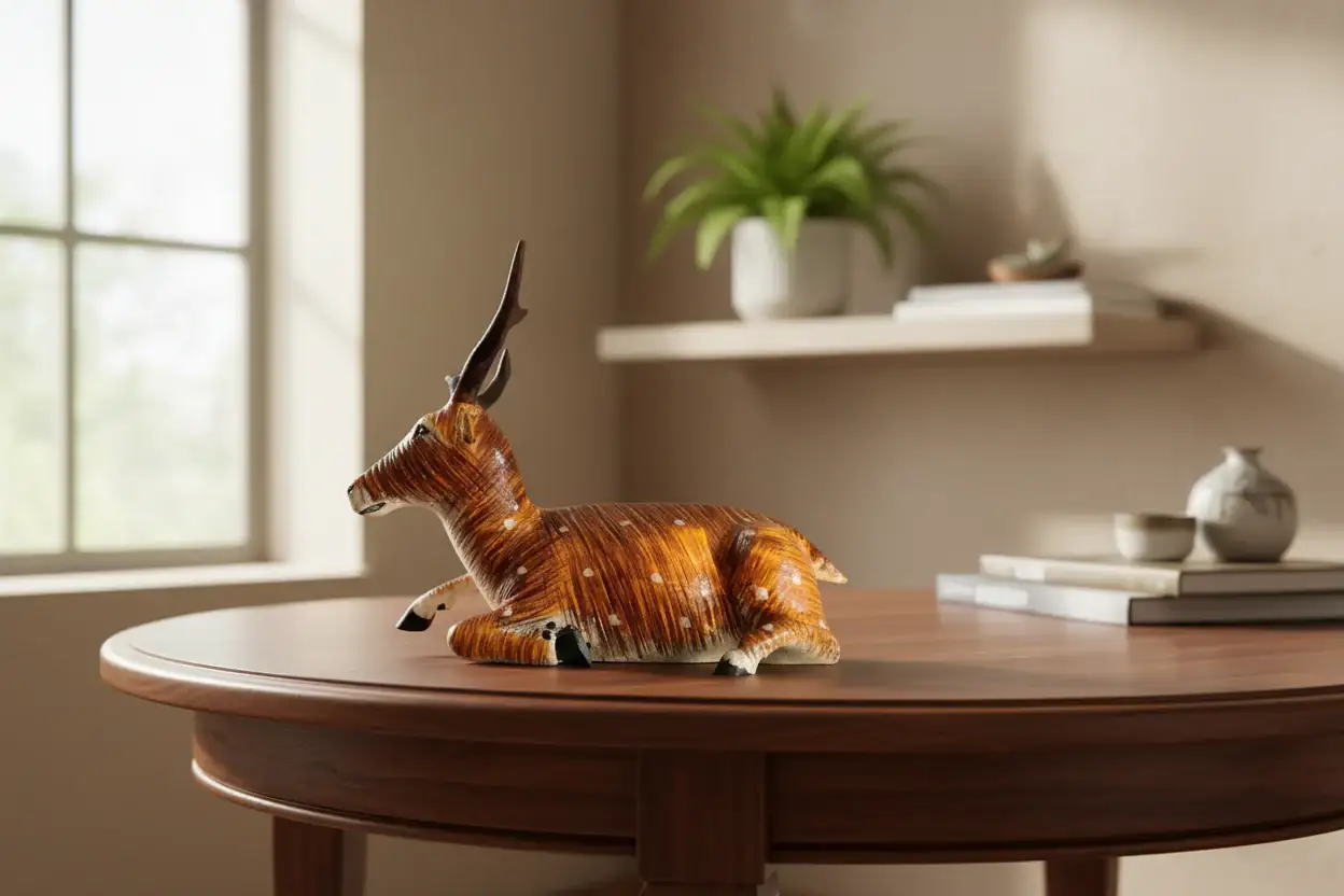 Nirmal Lacquered Deer Toy – Traditional Telangana Wooden Art - Image 2