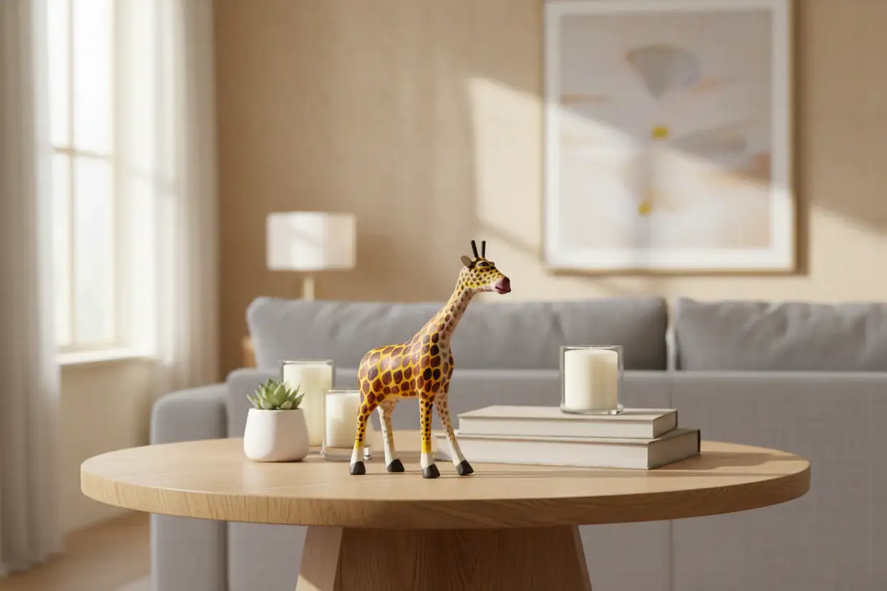 Handcrafted Nirmal Giraffe Toy – Wooden Showpiece - Image 2
