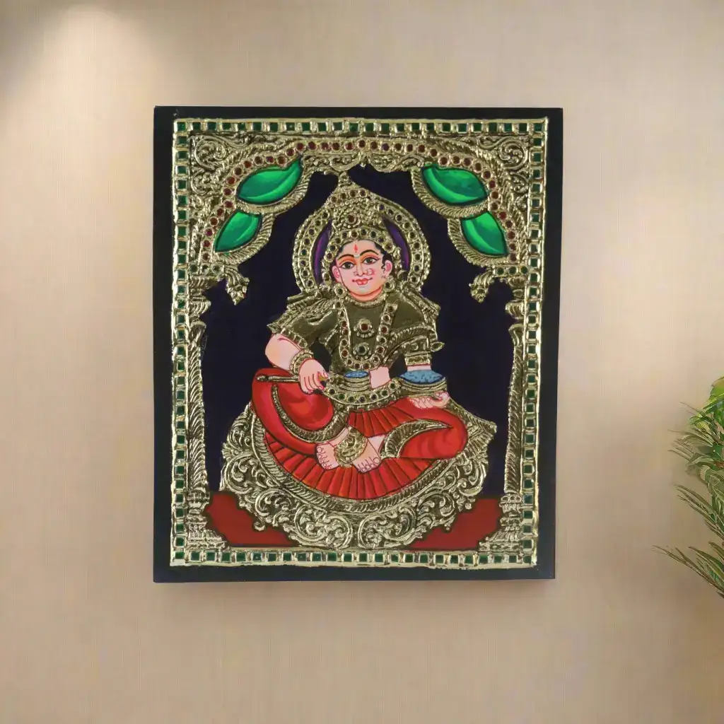 Annapurna Devi – Goddess of Nourishment in Thanjavur Art - Image 3