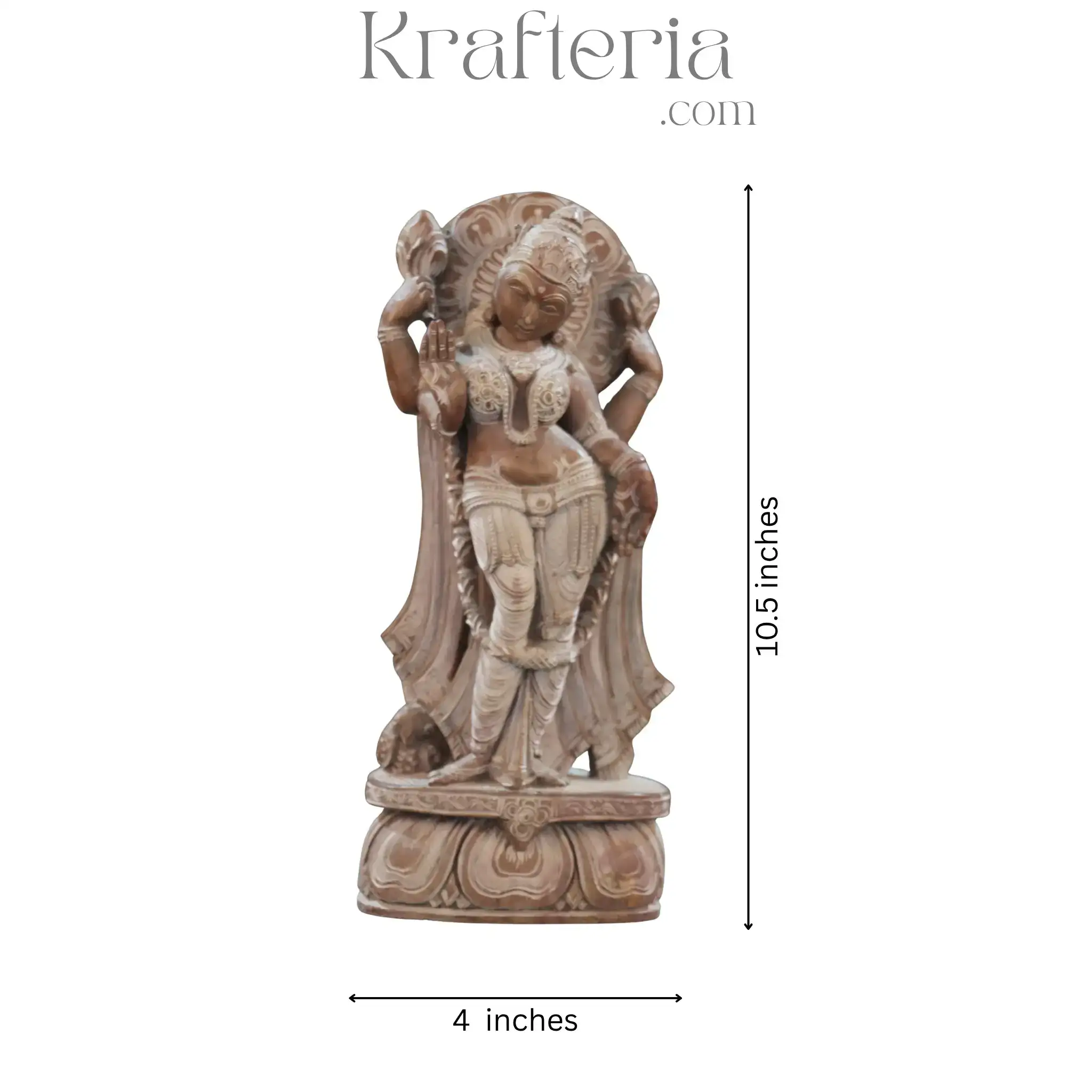 Parvathi Sculpture in Red Marble – Divine Grace and Strength - Image 5
