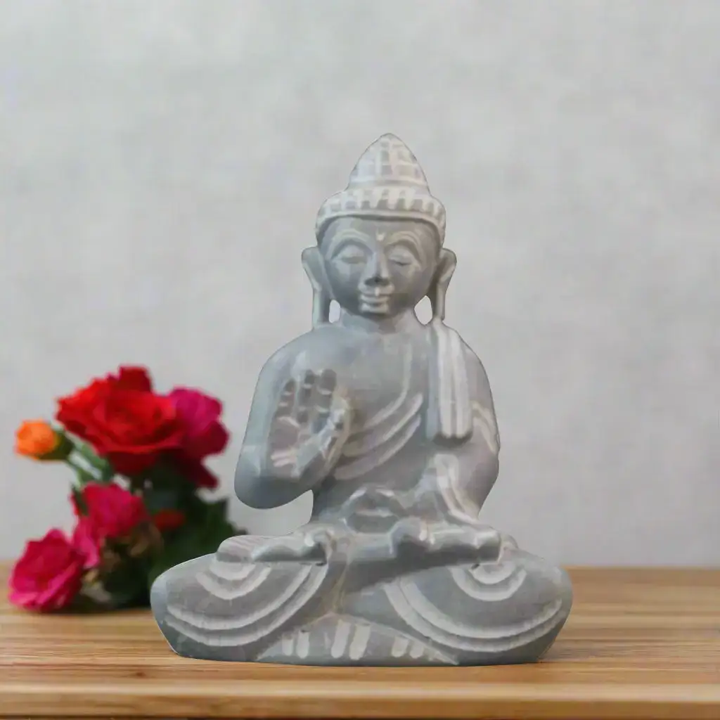 Peaceful Buddha Figurine – Soft Stone Decorative Idol - Image 11