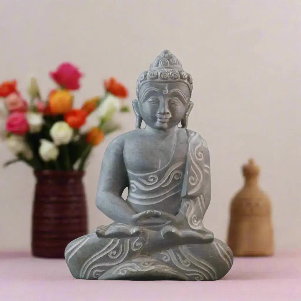 Peaceful Buddha Figurine – Soft Stone Decorative Idol - Image 21